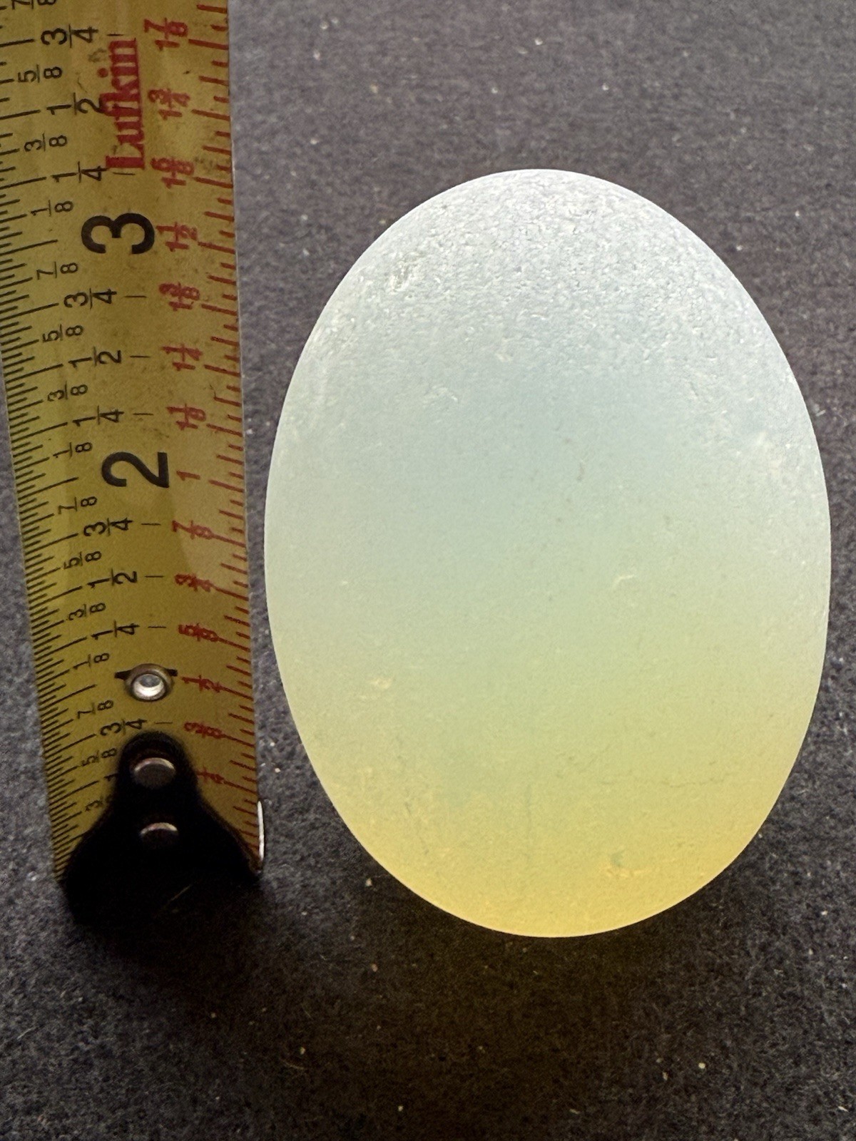 Frosted Opalite Magic Egg 3” Tall. Changes Colors With Light. 8” Diam. Healing