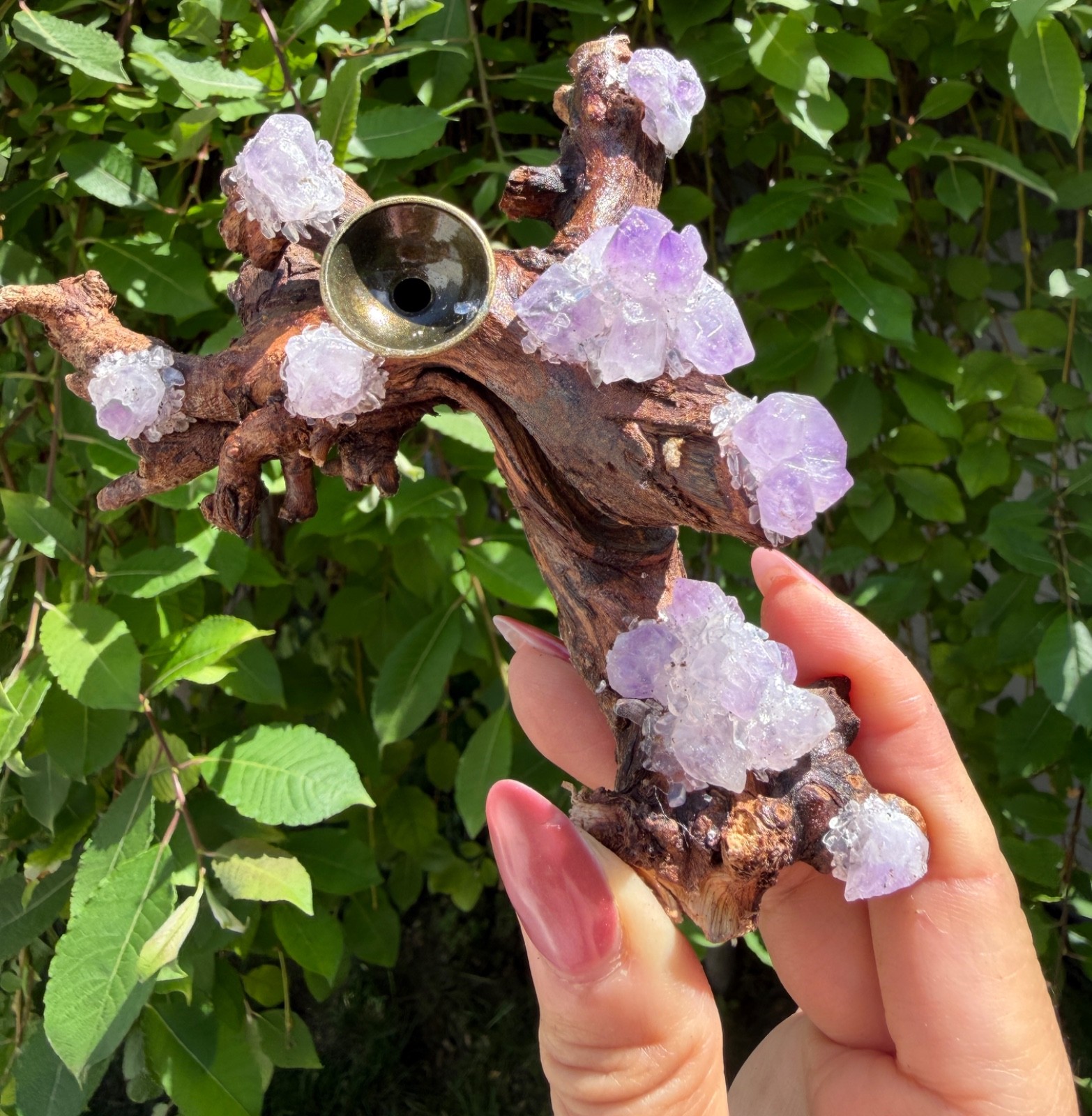 Wholesale Lot 8 Pcs Natural Amethyst Drift Wood sphere Stand – Incense Holder