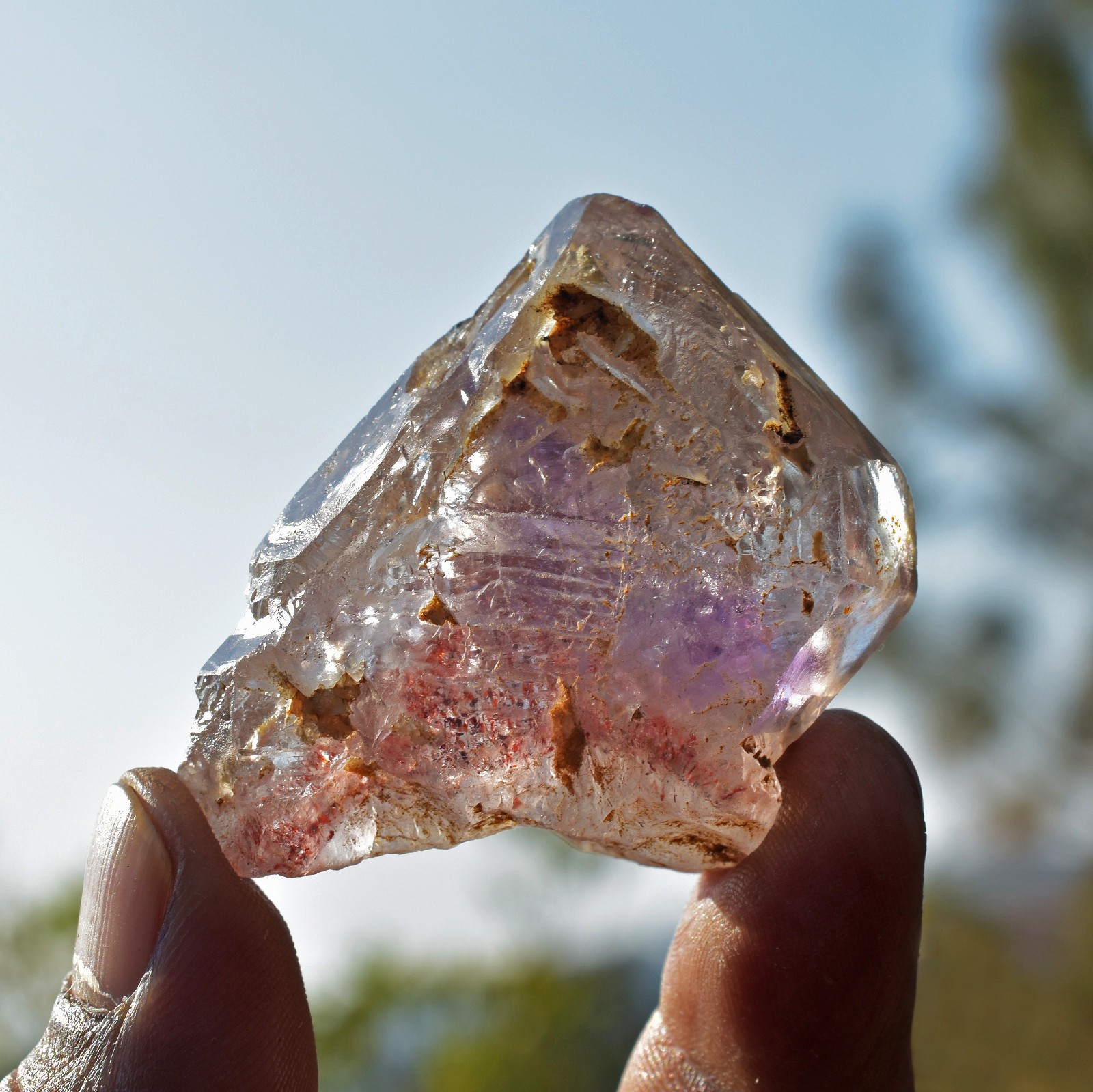 Rare Tibetan Super Seven Nirvana Ice Amethyst Smoky Quartz Fenster Crystal