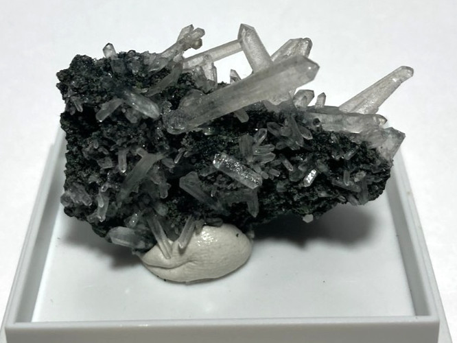 Quartz needles and Calcite Thumbnail from China