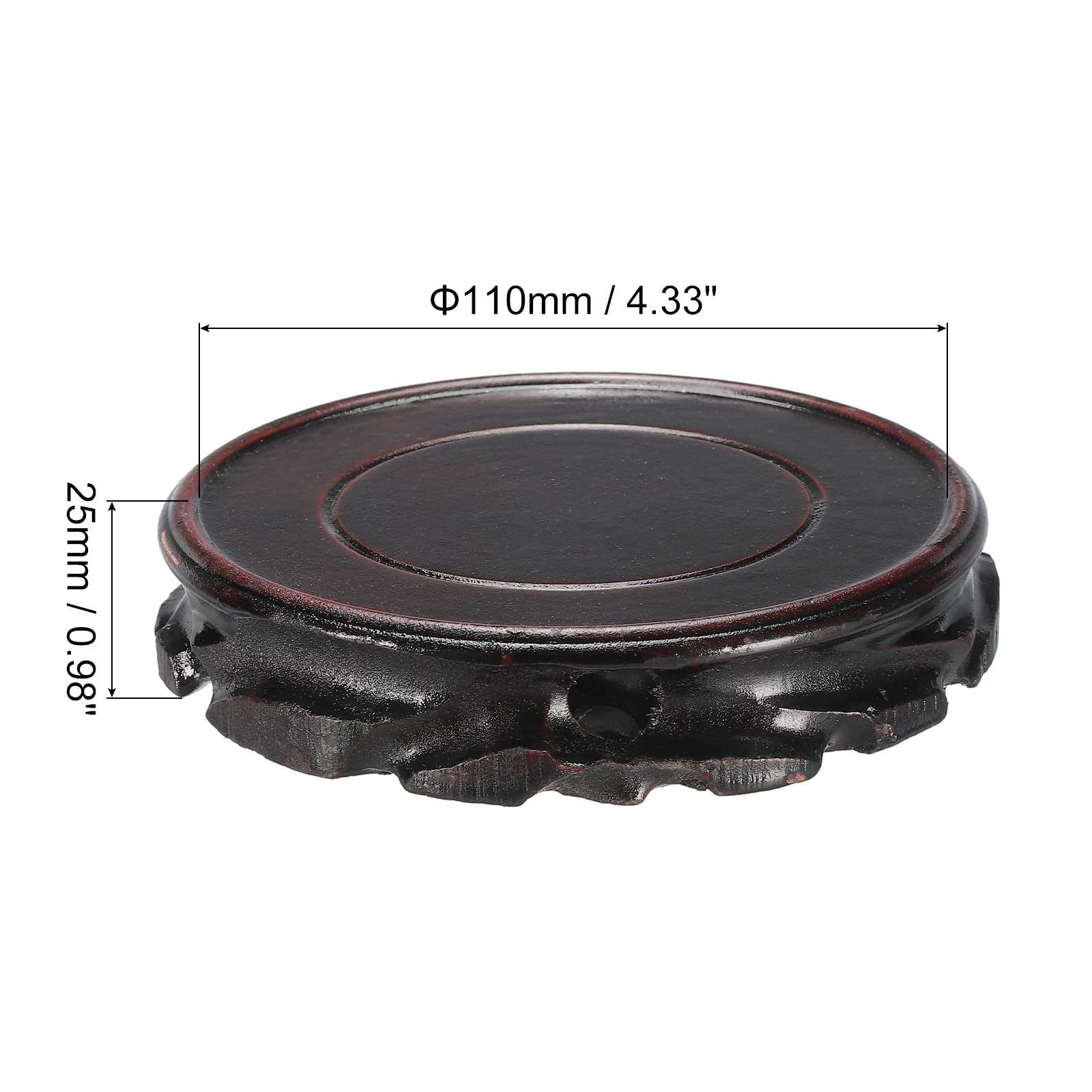 Wooden Display Stand Base Stand Holders 110mm/4.33 inch Diameter Black for Va…