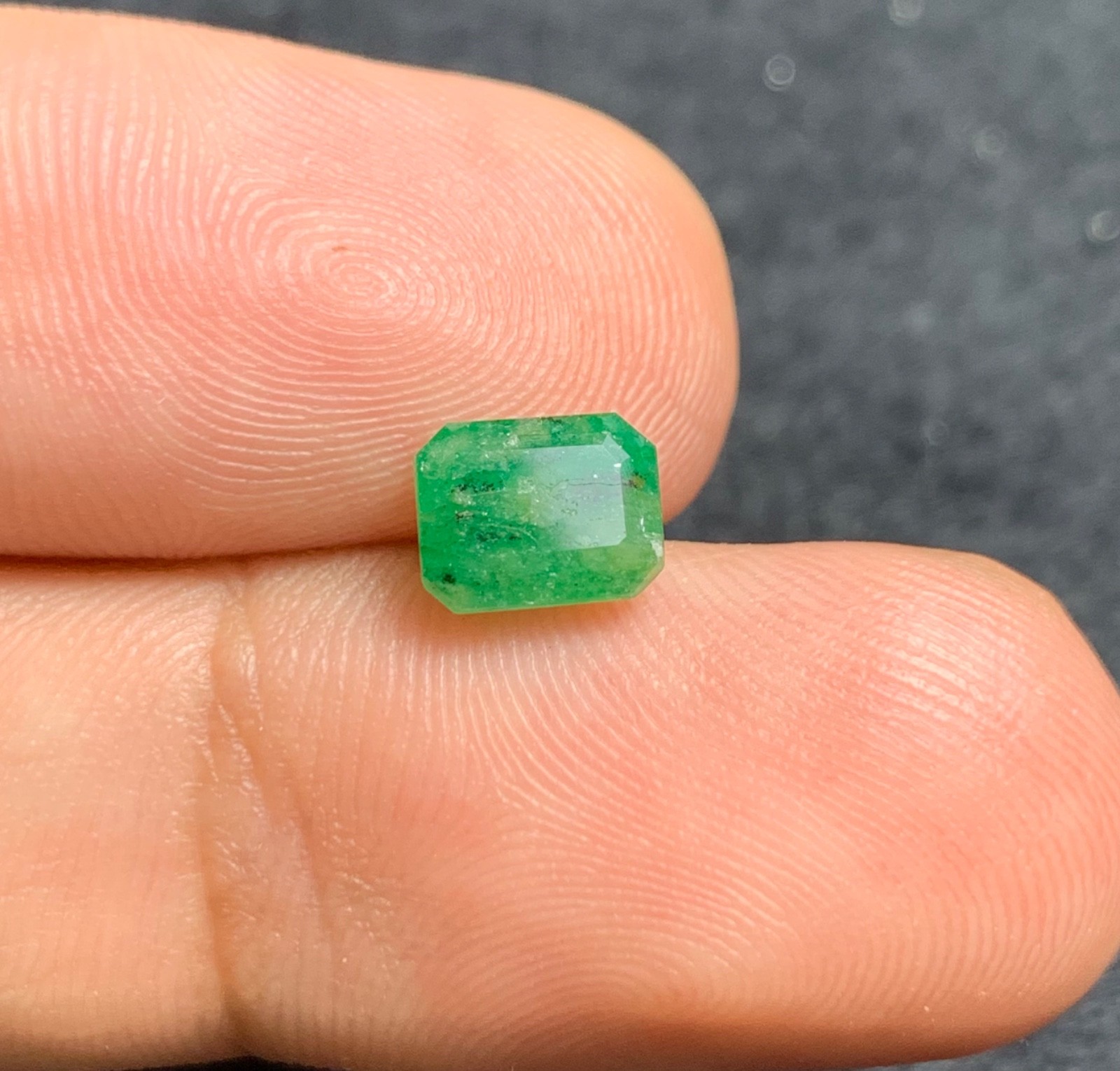 1.45 Cts Natural Emerald Faceted Gemstone from Pakistan.