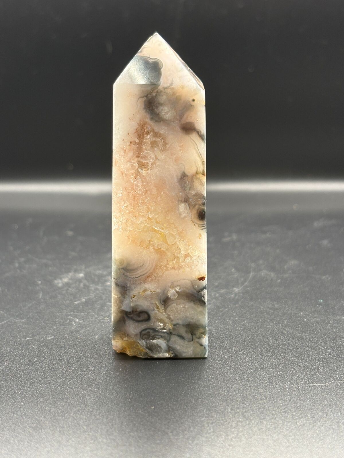 T113 – Flower Agate with Iron 3.5″