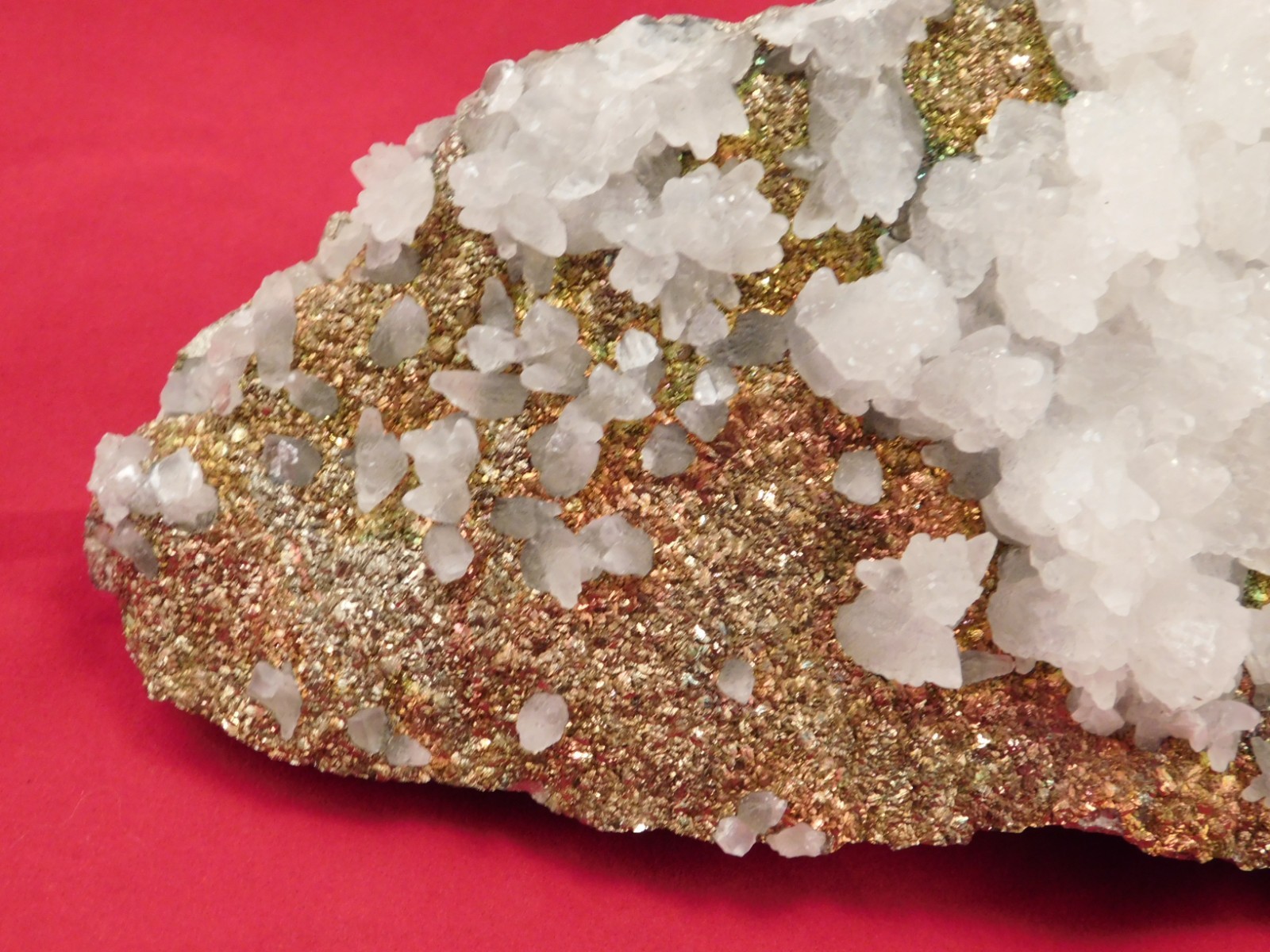 BIG! MARCASITE Crystal Cluster with Fluorescent Calcite Crystals Mexico 2464gr