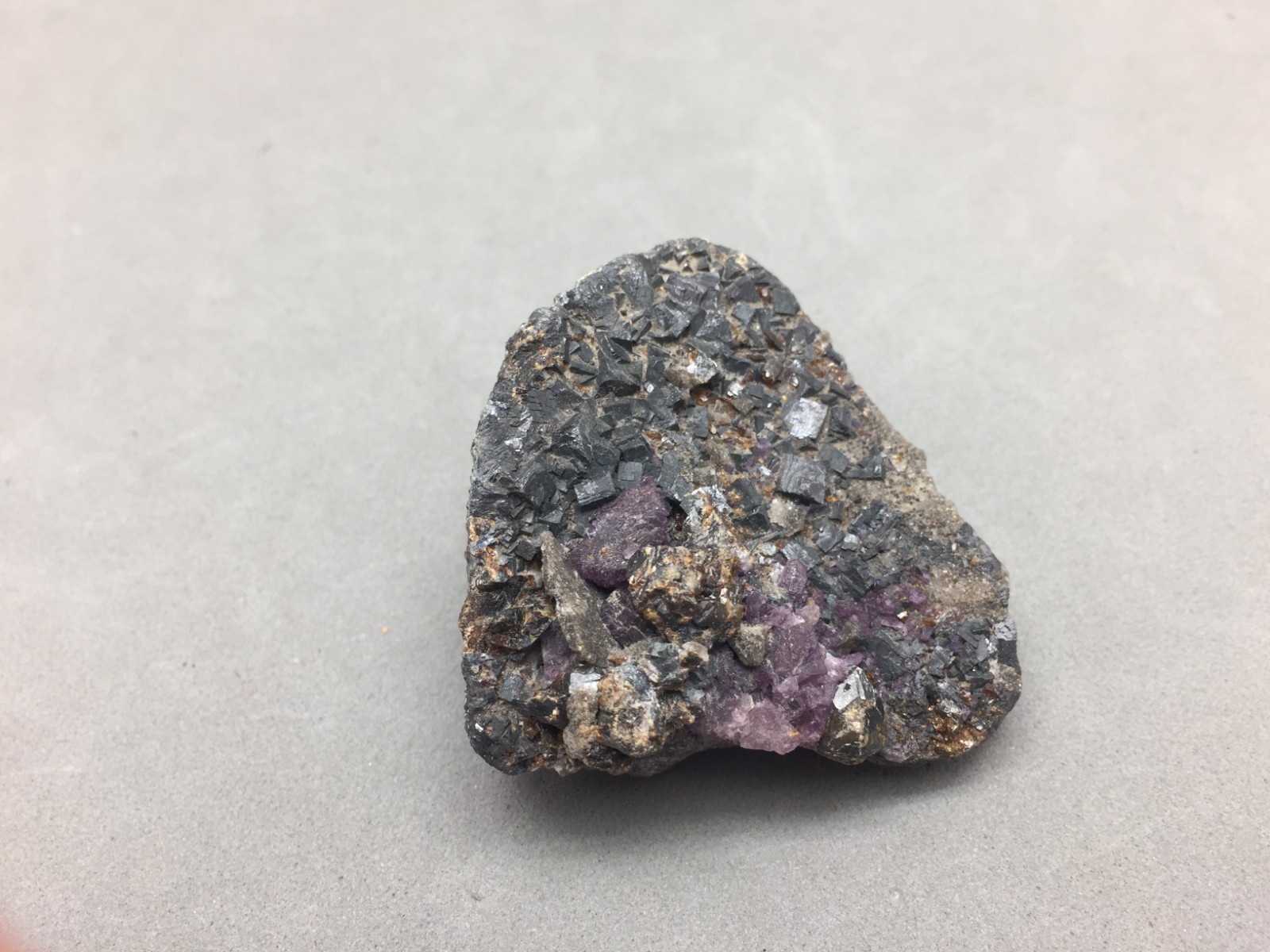 Purple Fluorite & Sphalerite Hardin Co Illinois Mineral Specimen 1 7/8″