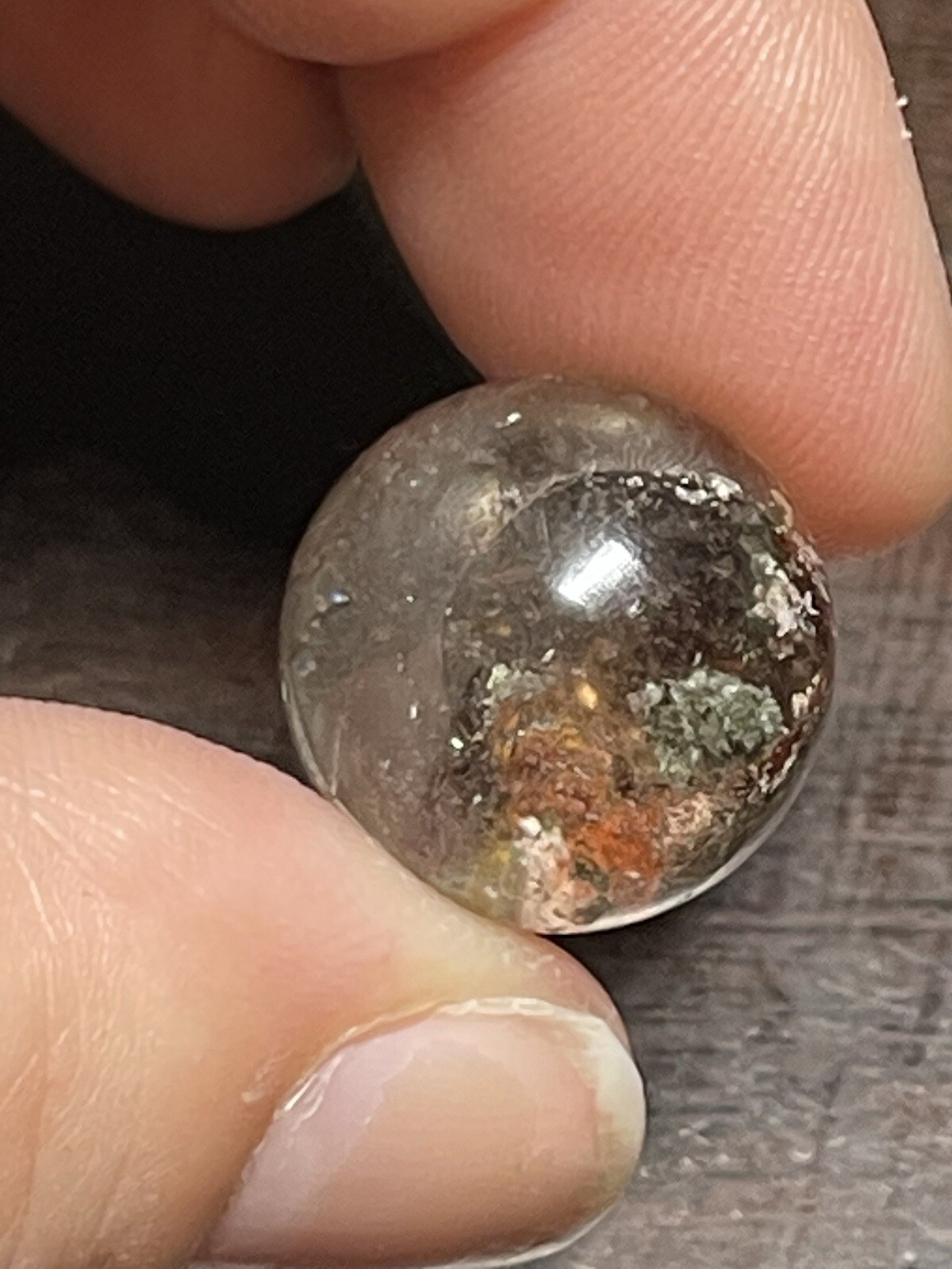 Garden Scenic Quartz with Rainbows Mini Sphere Ball Orb Marble 16.5mm 5g