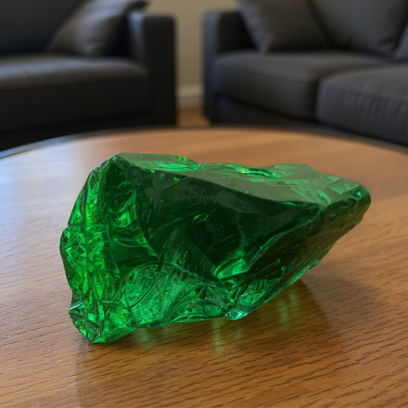 Premium Large Raw Green Obsidian Stone 1050-1200 CT– Crystal for Home Décor