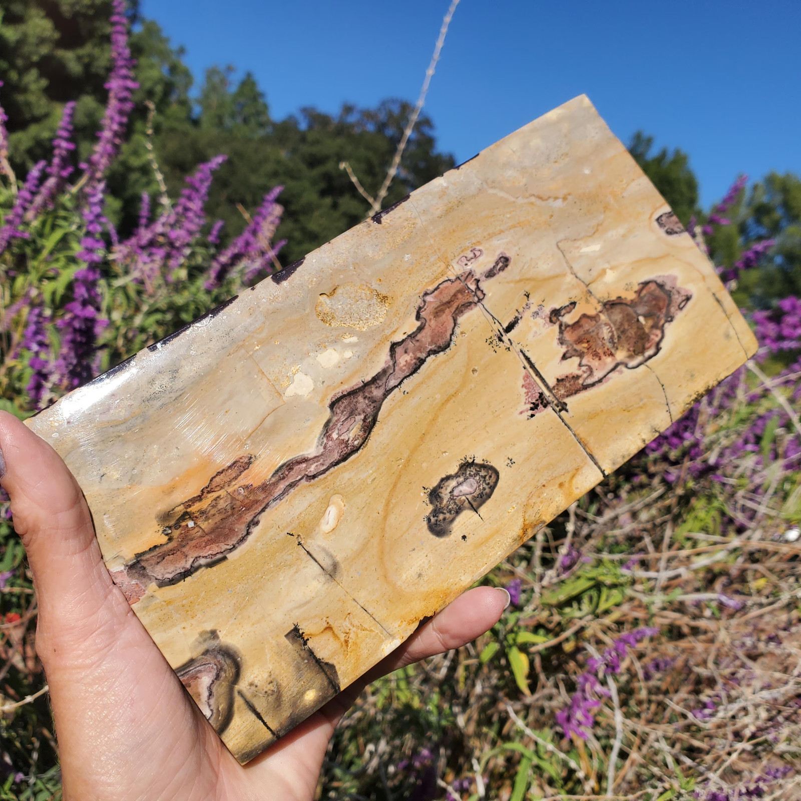 Picture Story Jasper Pastel Dendritic Display Crystal Tile Slab 922 grams