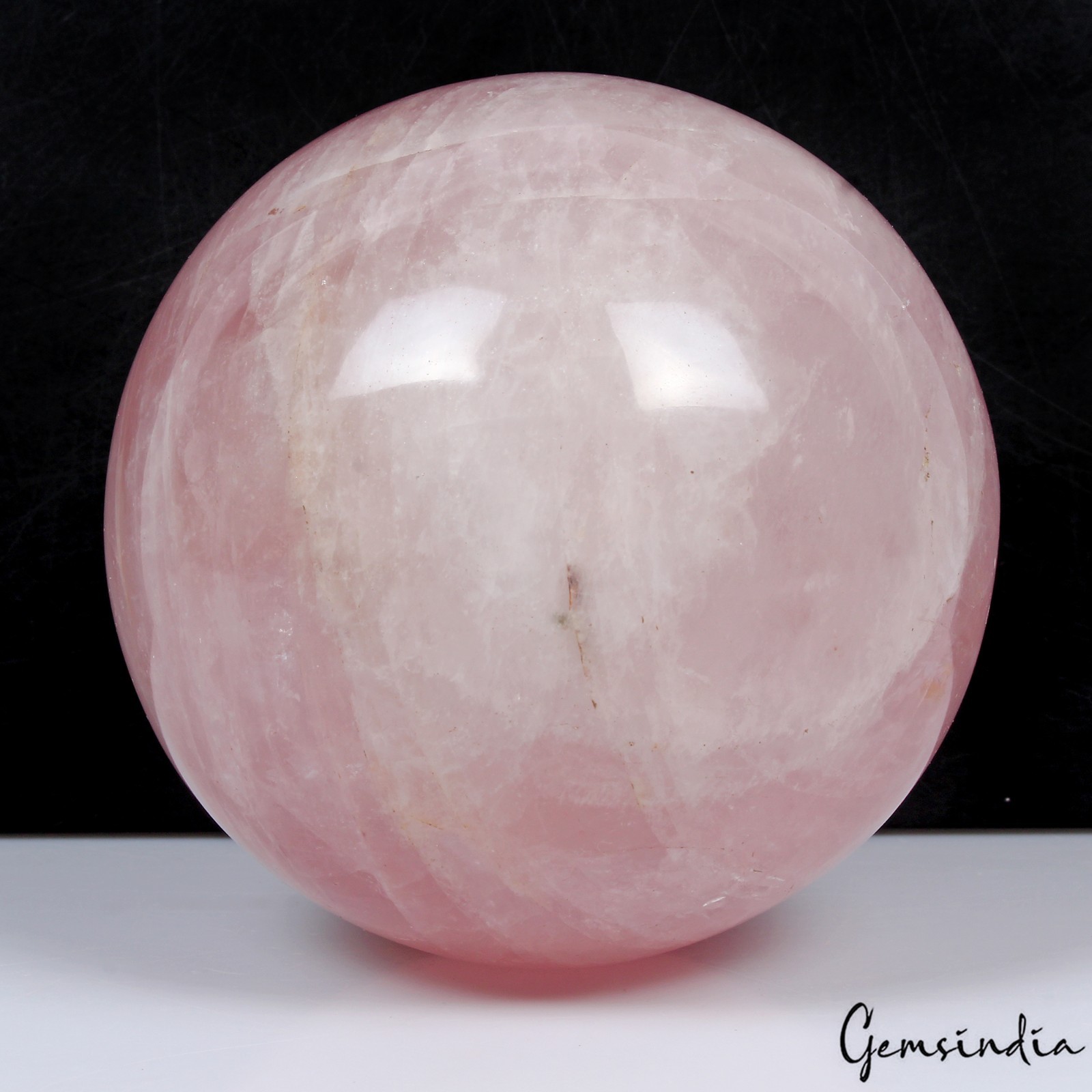 3.9″ Natural Pink Rose Quartz Crystal Healing Mineral Sphere Polished Gemstone