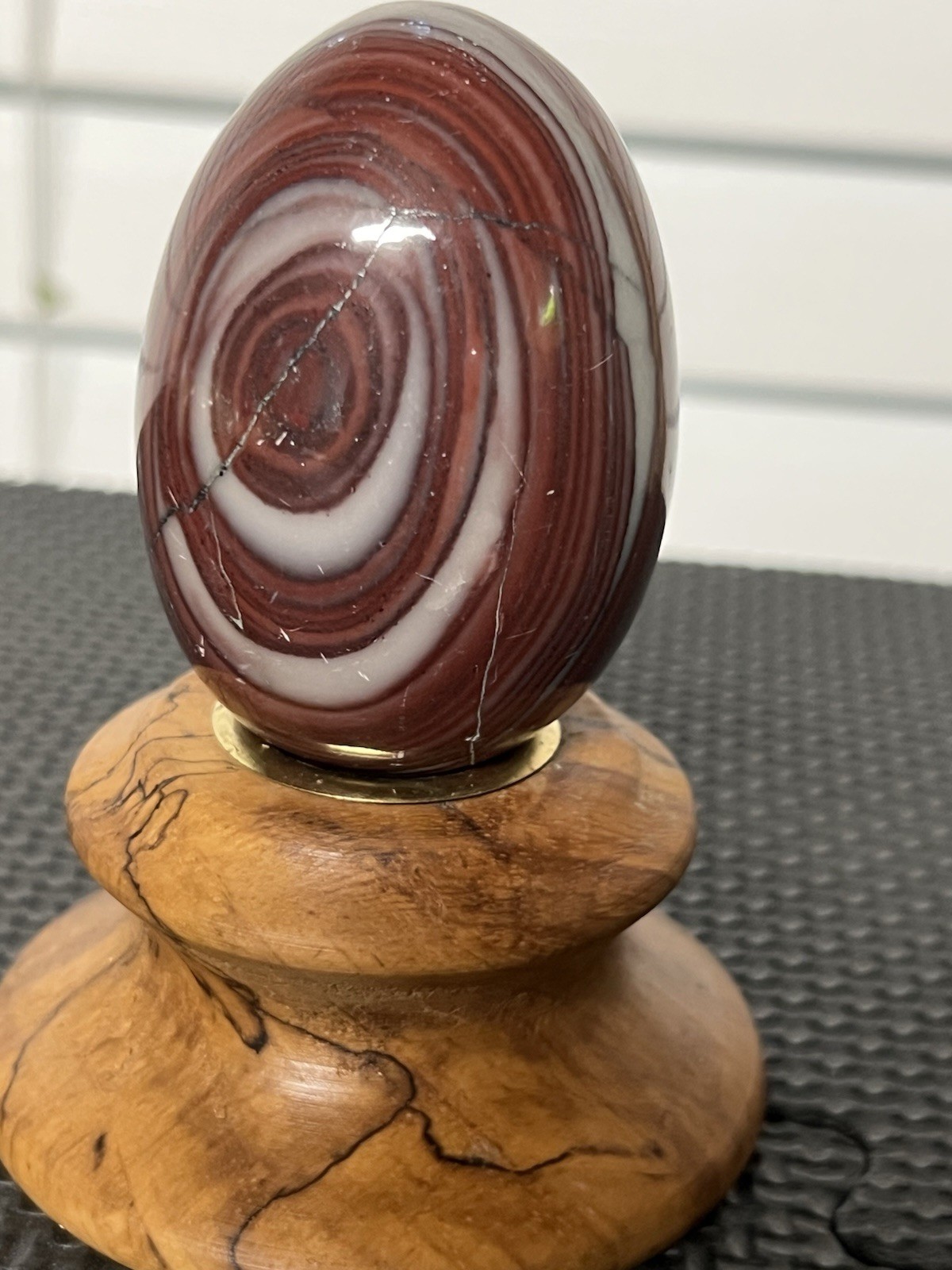 Polished Imperial Jasper Stone Egg. 2 1/2 in High, 1 3/4 in Wide. Preowned.
