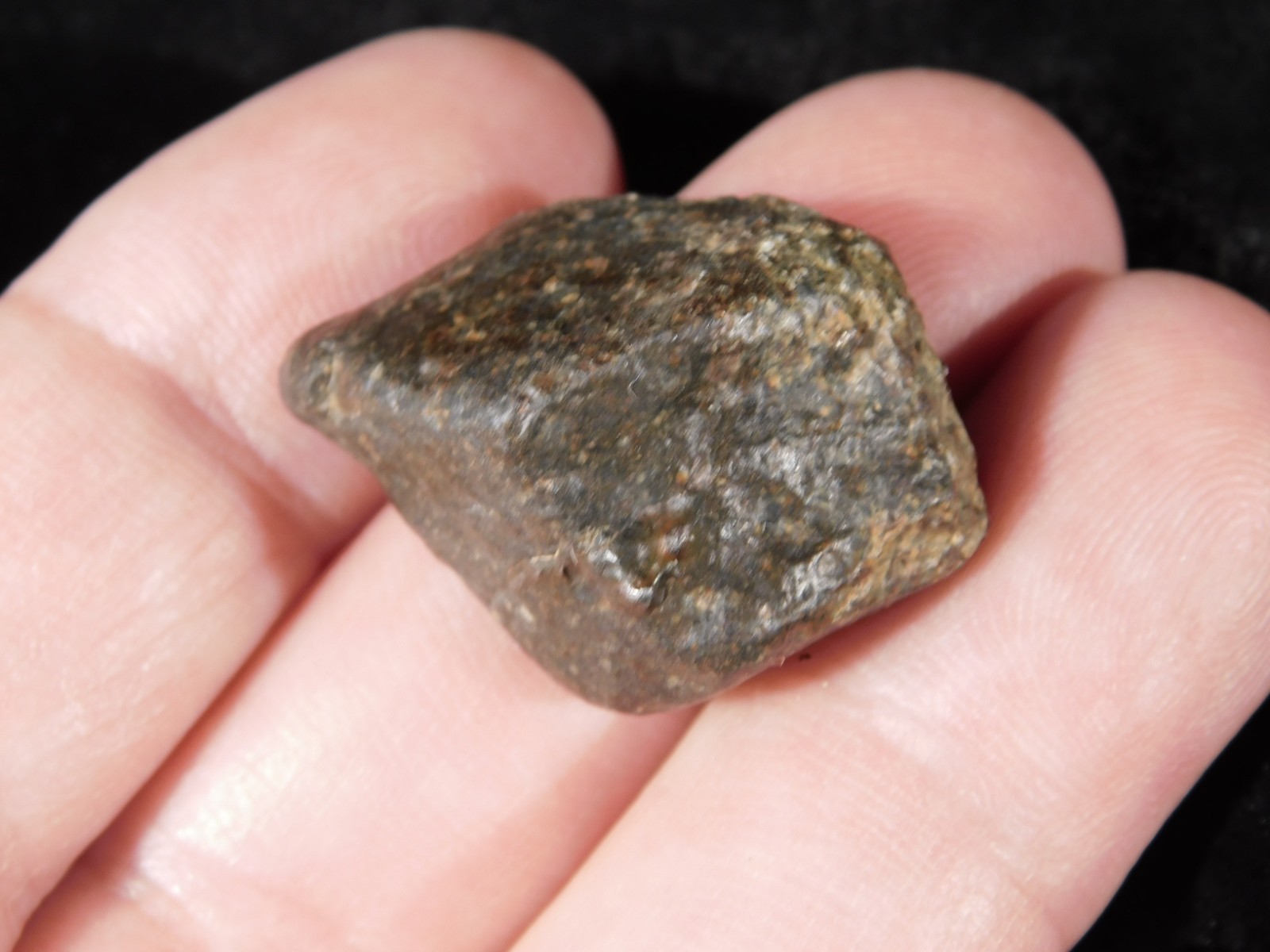 Small Stony METEORITE With Dark Fusion Crust 100% Natural Fell in Libya 13.0gr