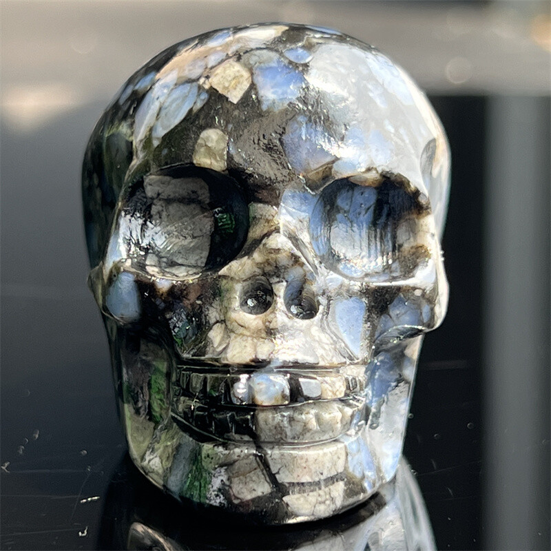 2″ Natural rhyolite Figurines skull Quartz Crystal Skull healing Random 1pc
