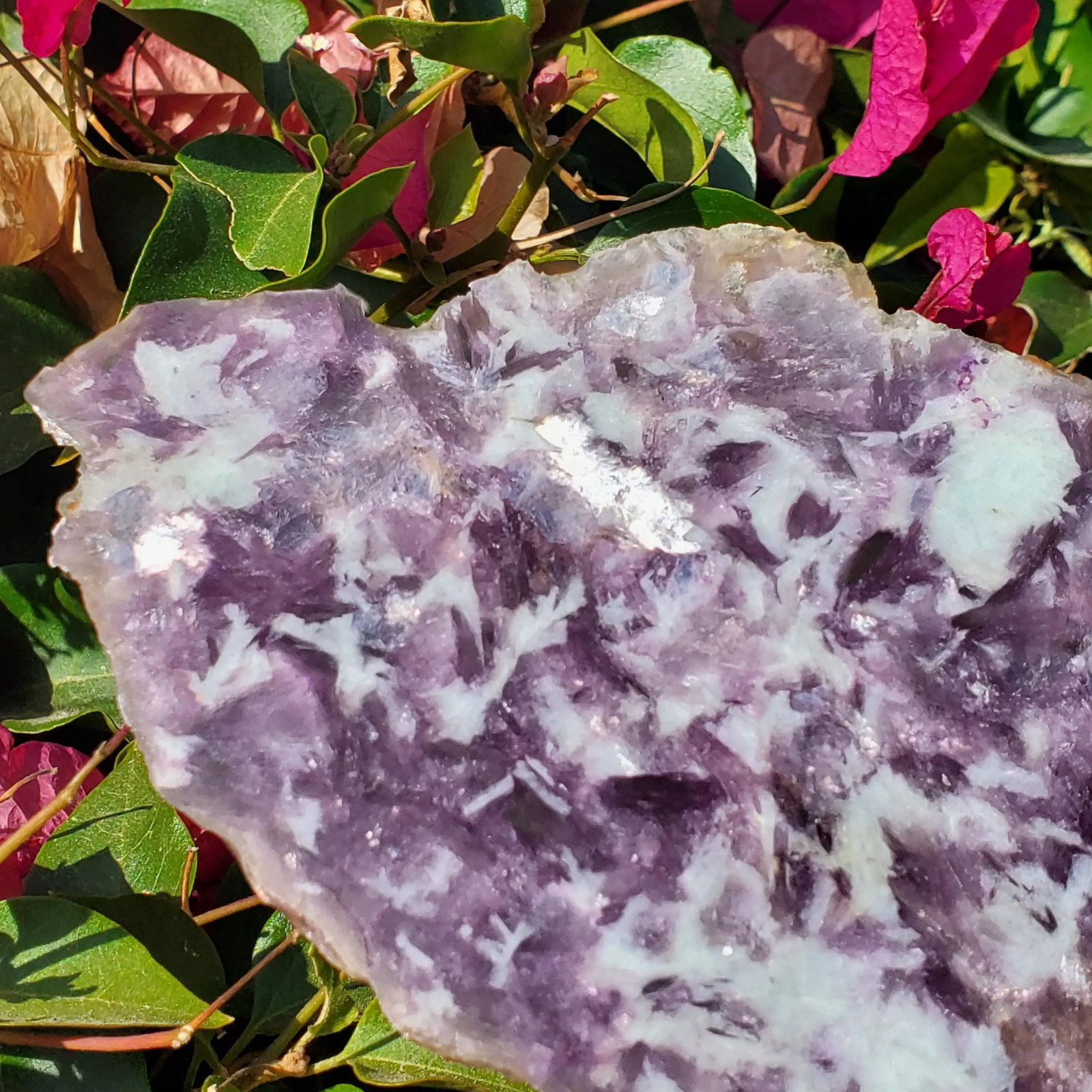 Raw Mica Lilac Pink Purple Flashy Sparkly Polished Display Slab 197 grams