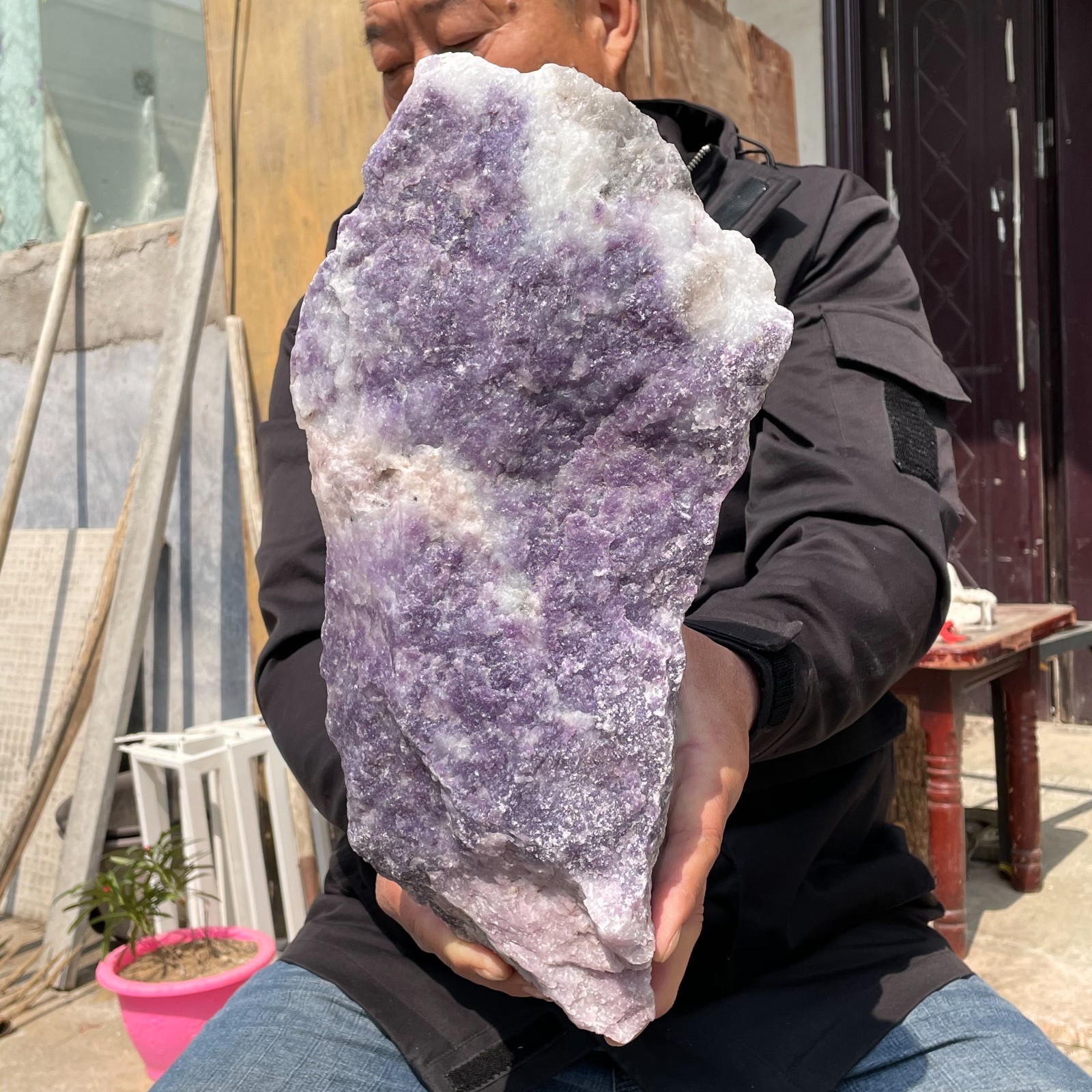 5450g Large Natural Purple Lilac Jade Raw Stone Quartz Mineral Specimen