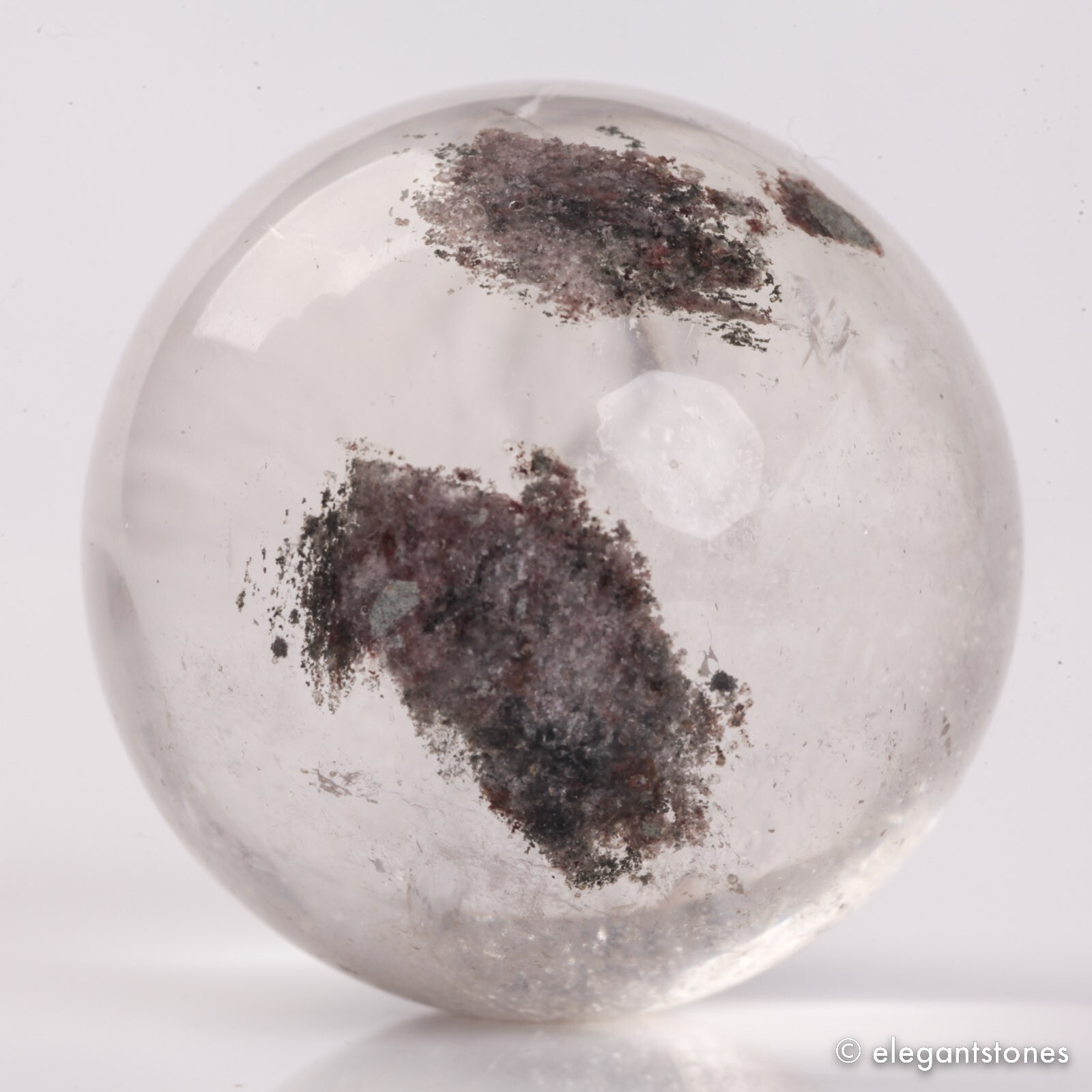 66g36mm Natural Garden/Phantom/Ghost/Lodolite Quartz Crystal Sphere Healing Ball