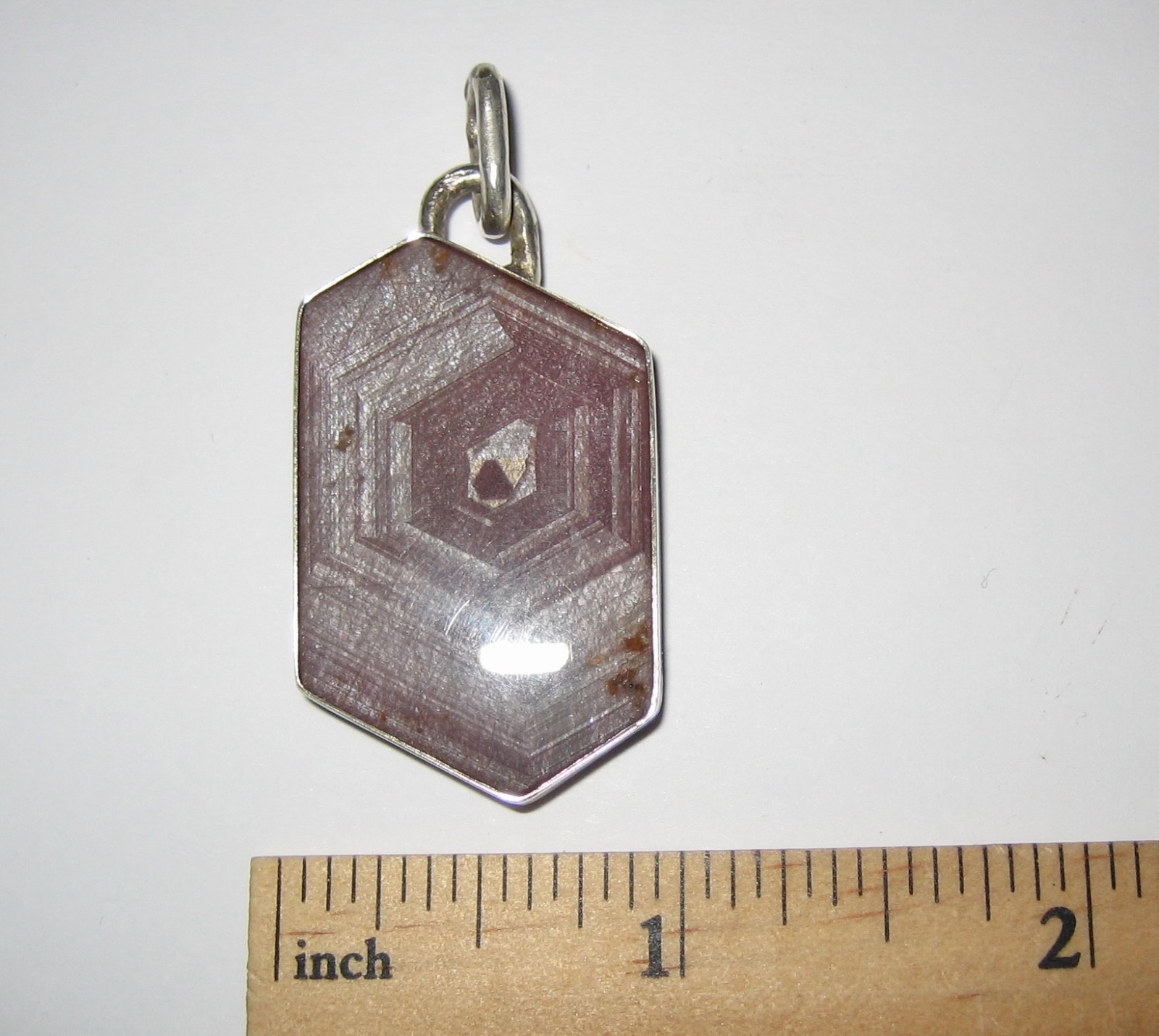 36mm x 22mm RUBY CRYSTAL STONE MINERAL SILVER PENDANT TANZANIA W/ RESIN COATING