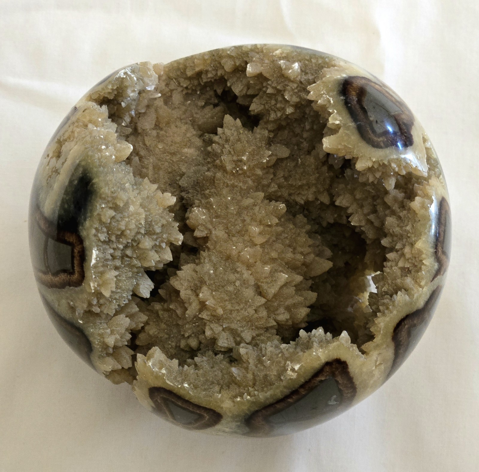 Geode Nodule Opened Polished 3 1/2″ Diameter Approximately Unbranded No Location