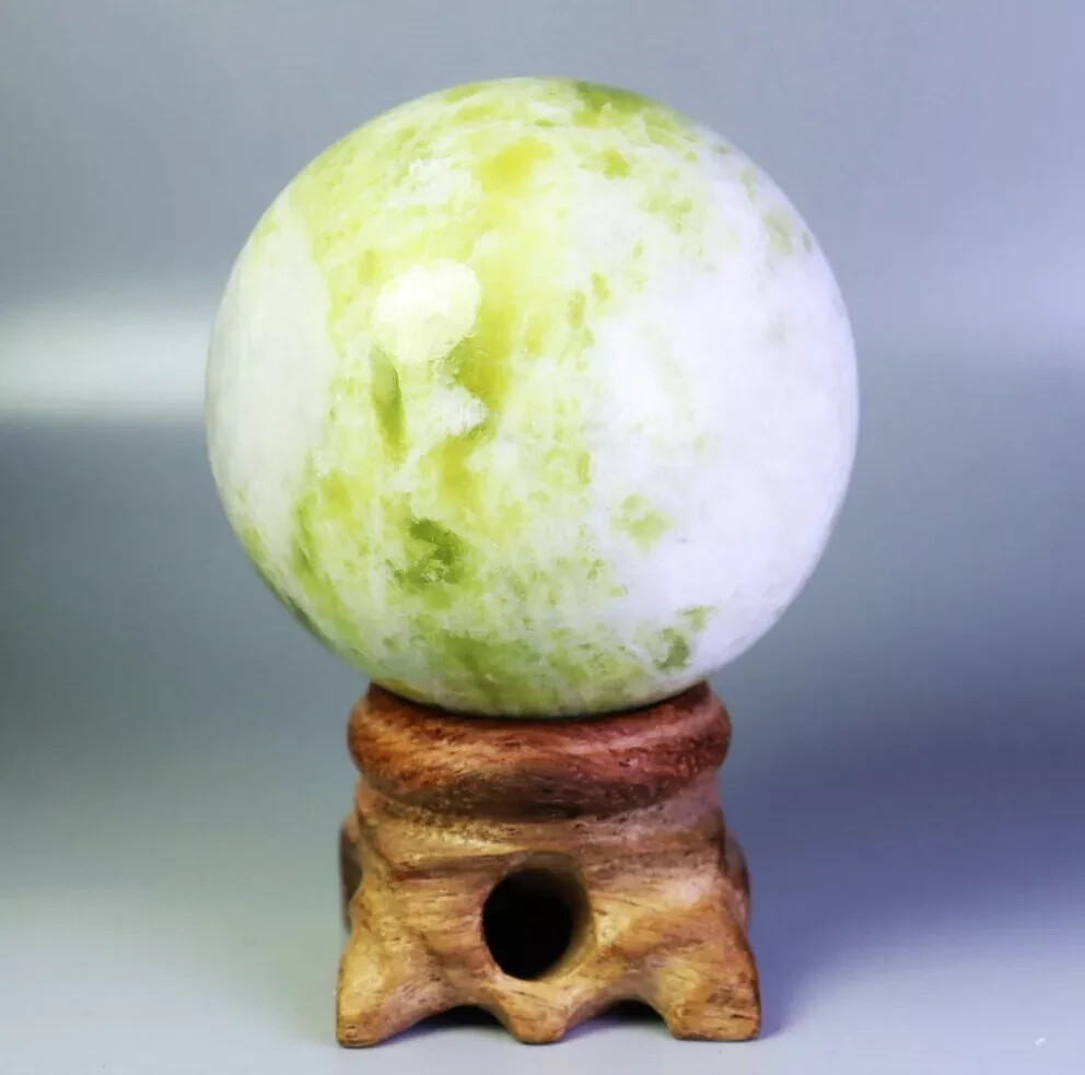 Natural Polished Lantian jade Crystal Ball Stone Specimen sphere Healing 50mm