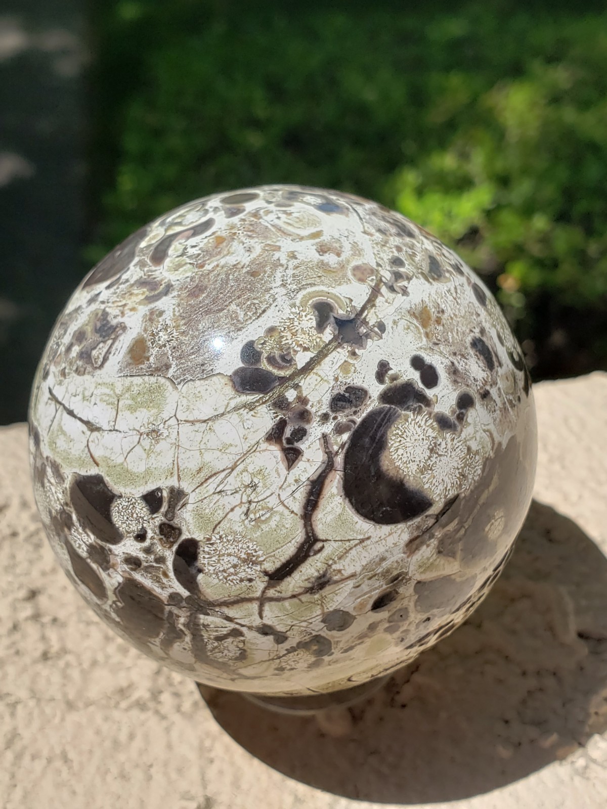 2.8″ Money Agate UV Crystal Druzy Sphere Orb Ball, 448g or 1 lb