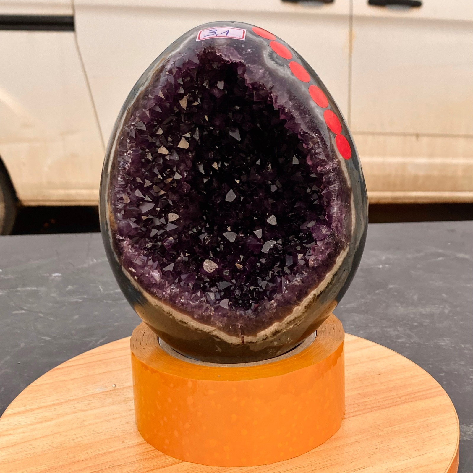 6.83LB Large Natural amethyst Dinosaur egg Quartz Crystal specimen healing