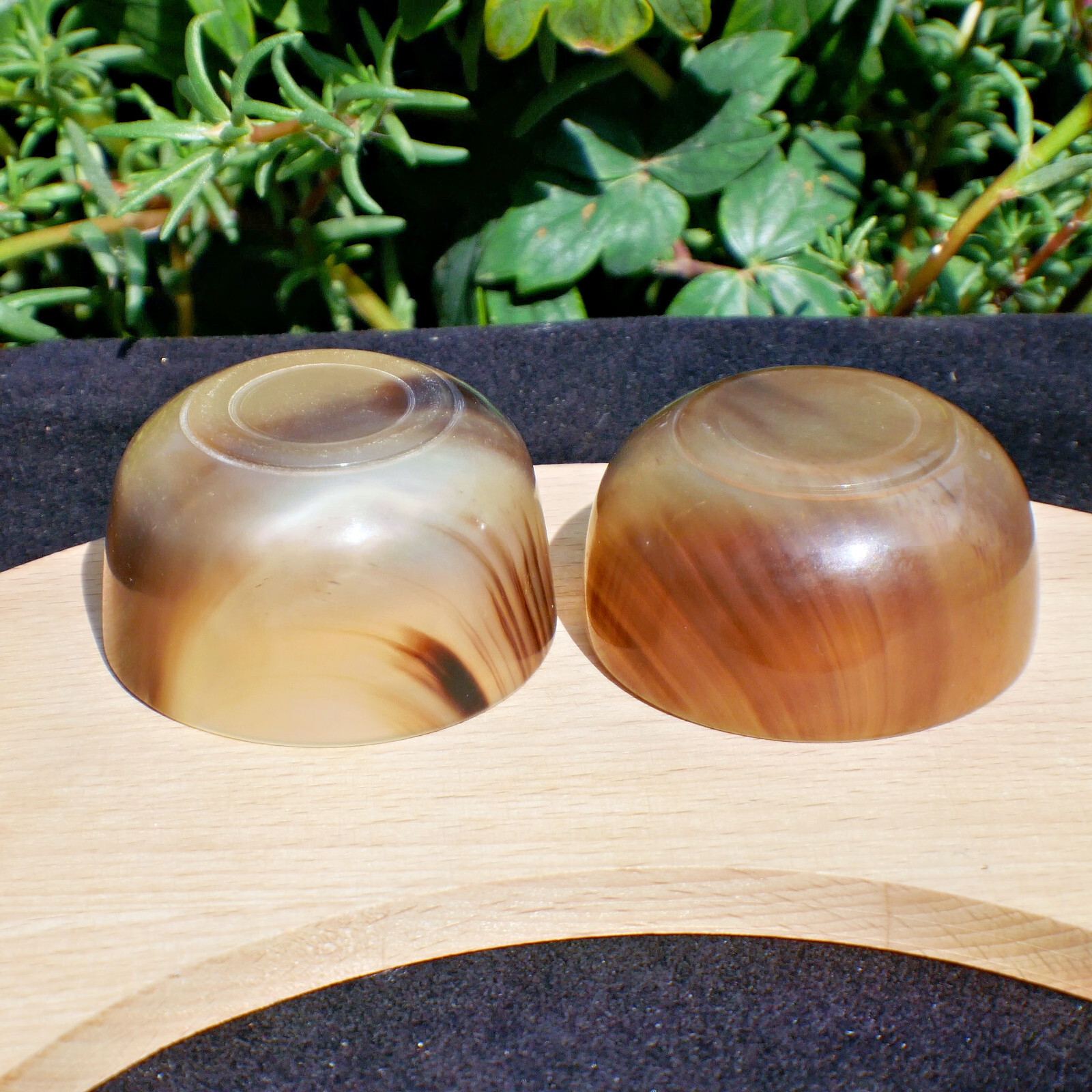 Natural Ox Horn Bowl Gemstone Crystal Quartz Dish Healing Sacral Chakra Reiki 1p