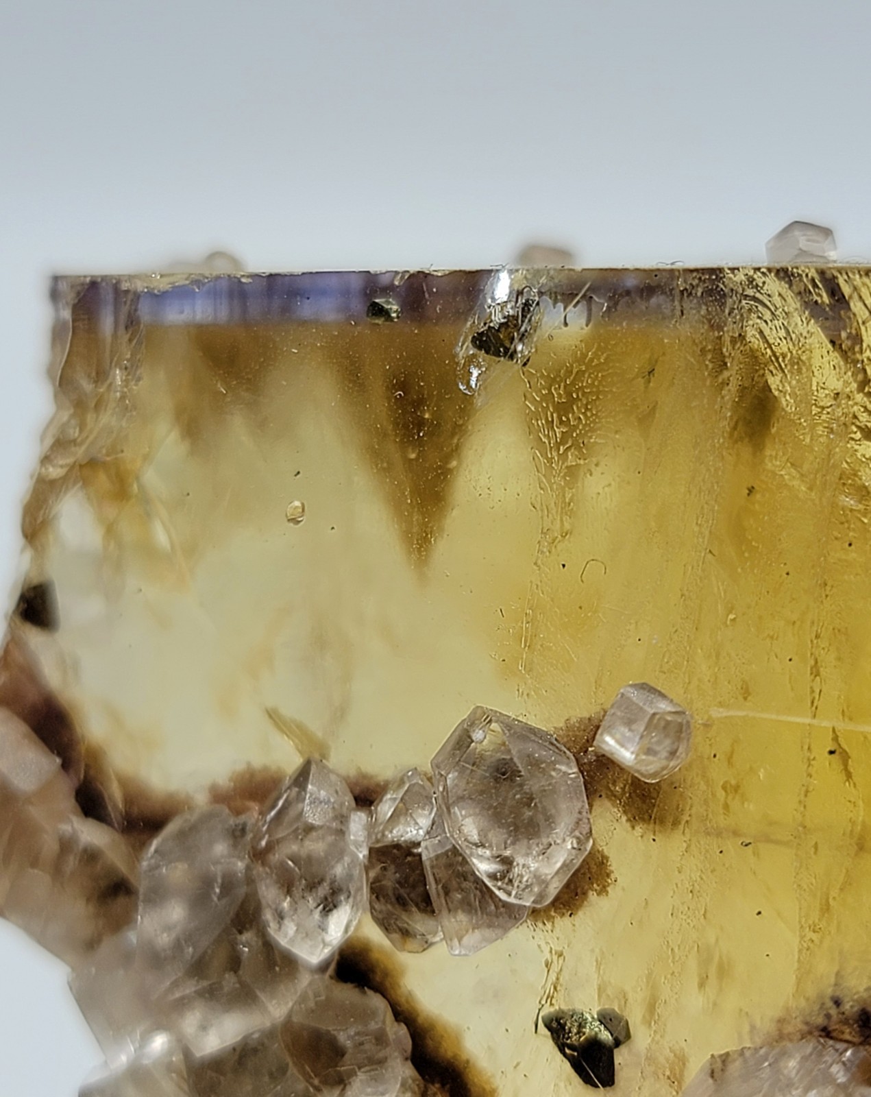Glassy Zoned Fluorite w/Calcite – Minerva #1, Cave-in-Rock, Hardin Co., Illinois