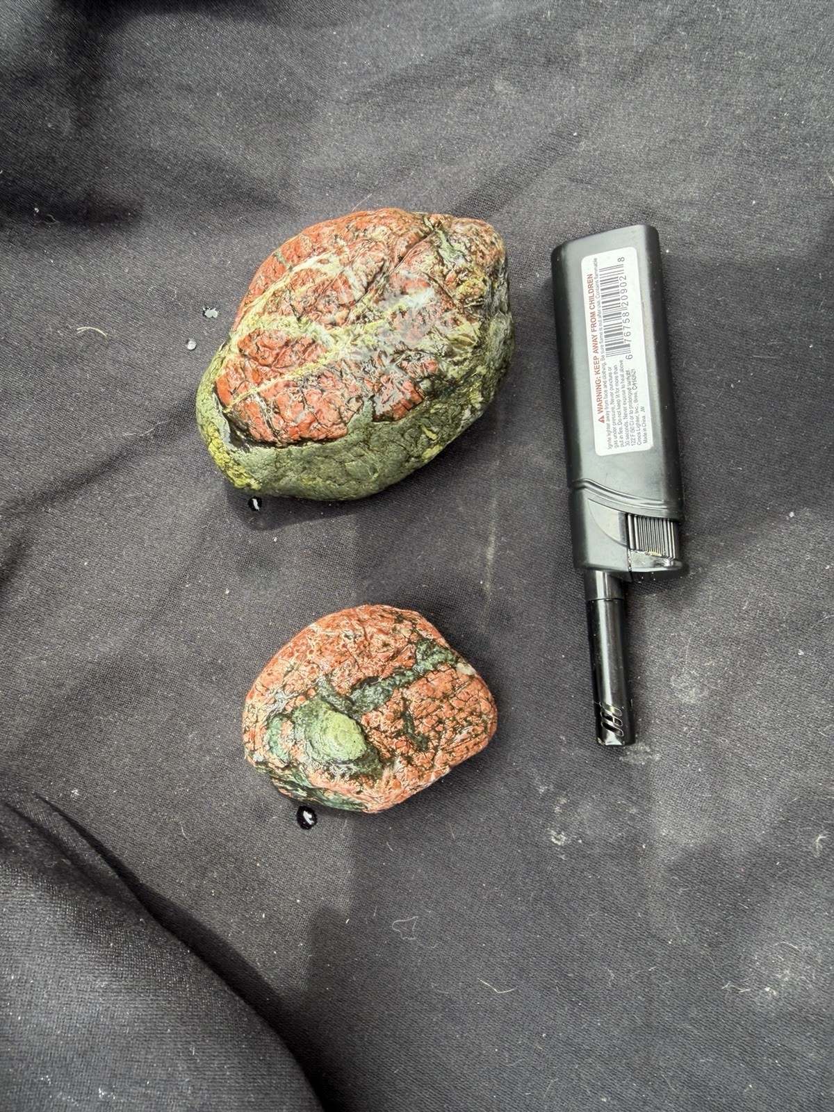 “The Dragon Eggs” Pair | Rare Red & Green Natural River Stones/ Lapidary/Display