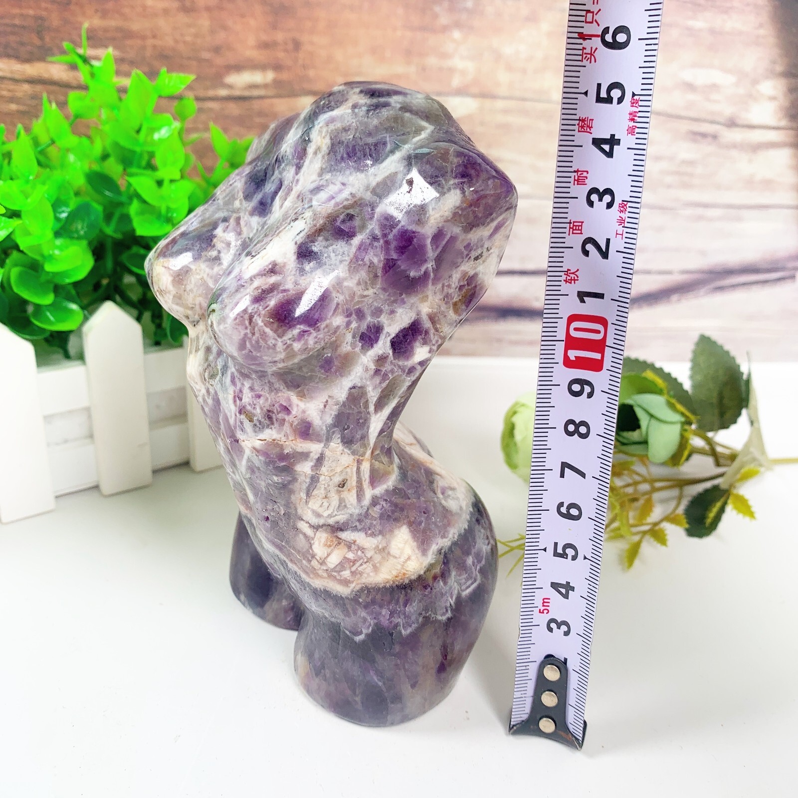 1pc Natural amethyst goddess Crystal woman body carving Home decoration