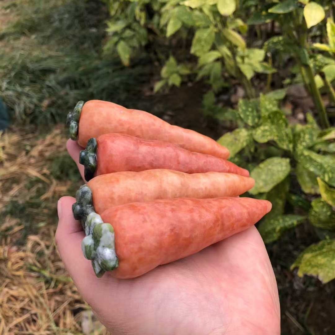 1pc Natural sunstone quartz Carved carrot skull Healing Stone Decor gift