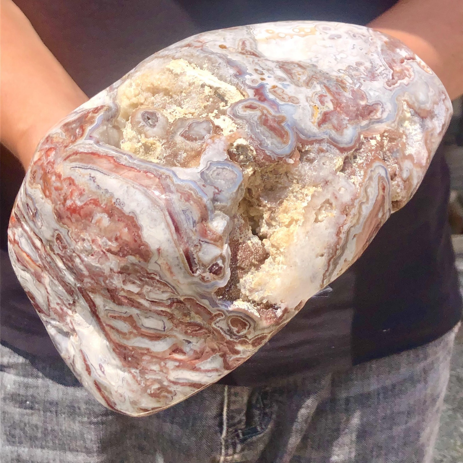 5.76lb Natural Crazy agate stone quartz crystal cluster mineral samples