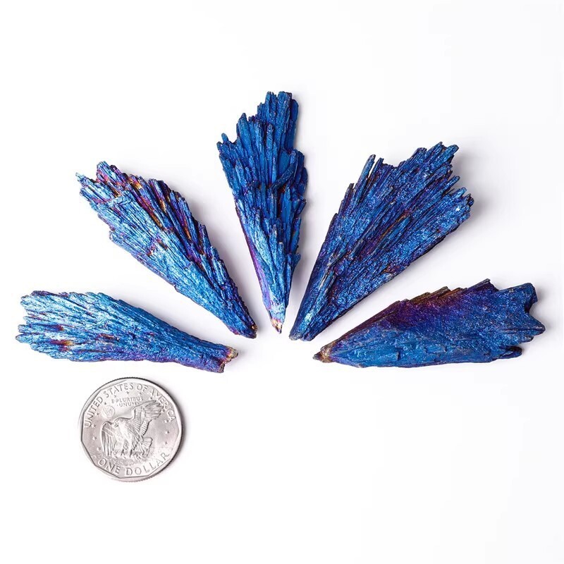 4/1/2 Pieces Natural Aura Titanium Quartz Crystal Stone Cluster 4/1/2 Pieces Nat