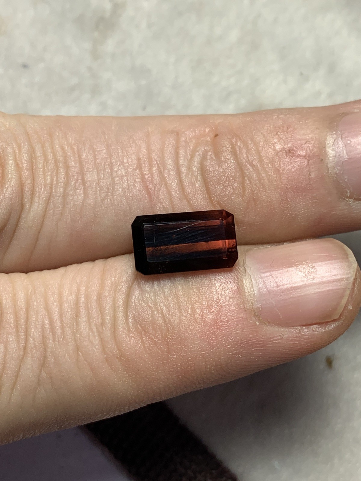 3ct natural red fire color emerald cut faceted tourmaline from afg