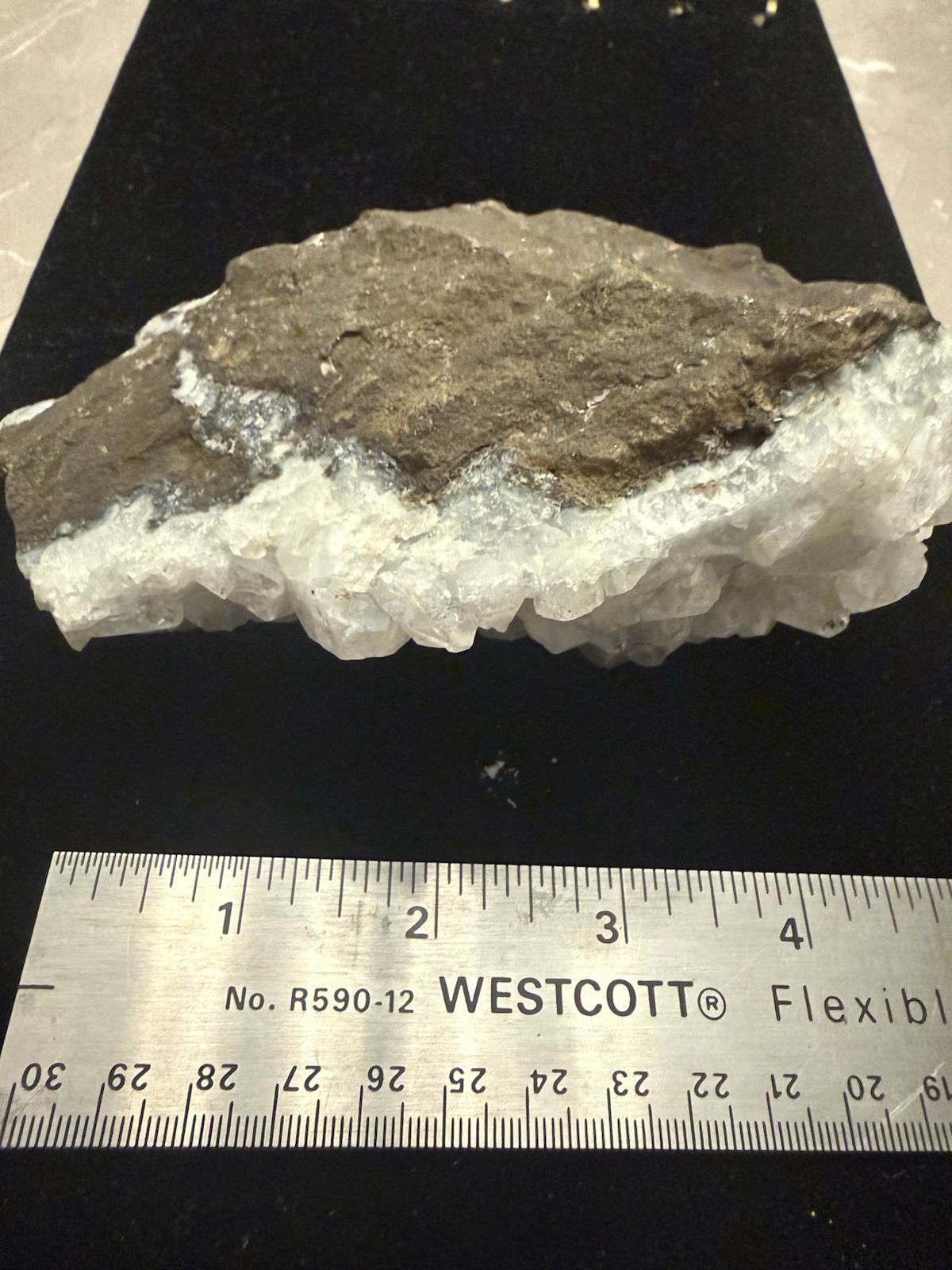 White Crystal Cluster on Matrix Rock Mineral Specimen Approx 5-6 in