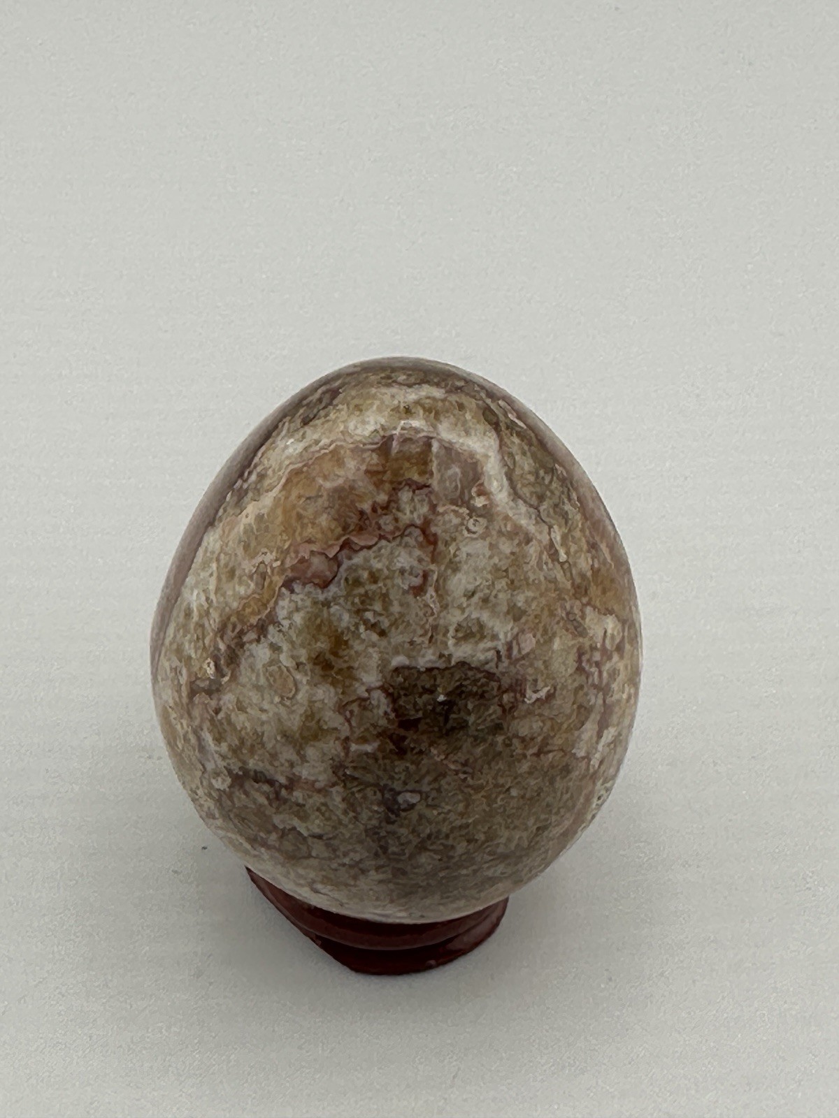 Stunning Banded Agate Onyx Egg Crystal Formations W/ Stand 2.5″ Cream Browns