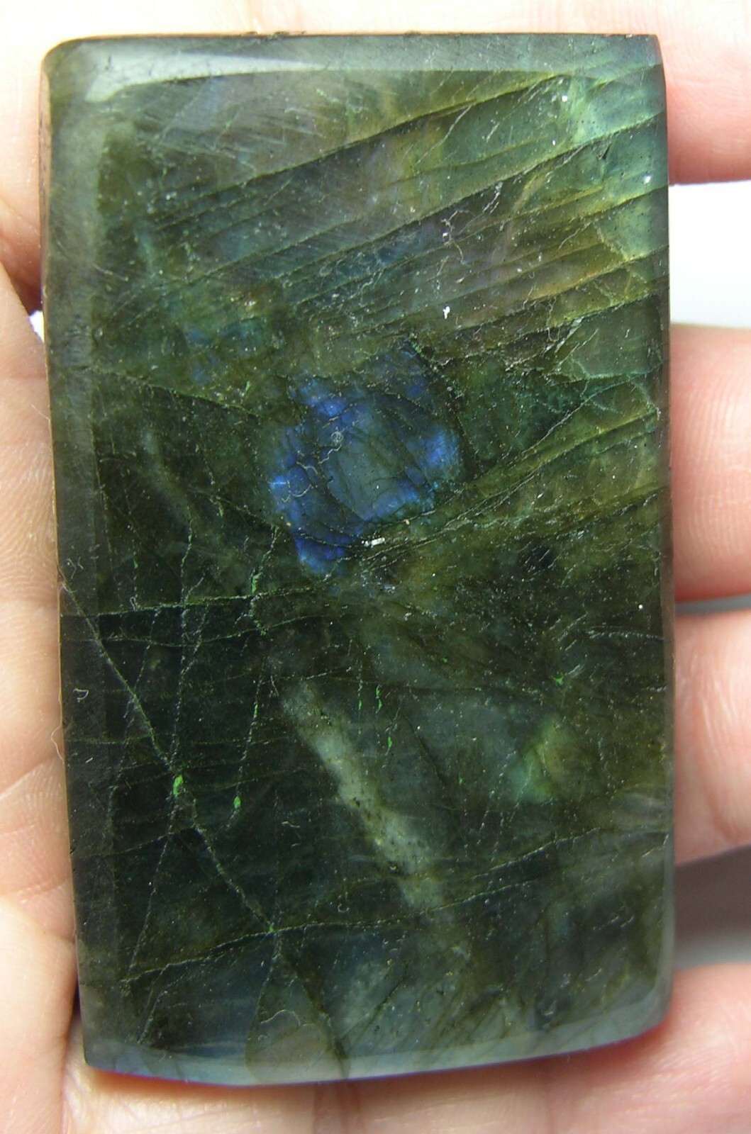 #9 Madagascar 100% Natural Labradorite wolf Carving 61.00mm X 36.00mm x 16.00mm