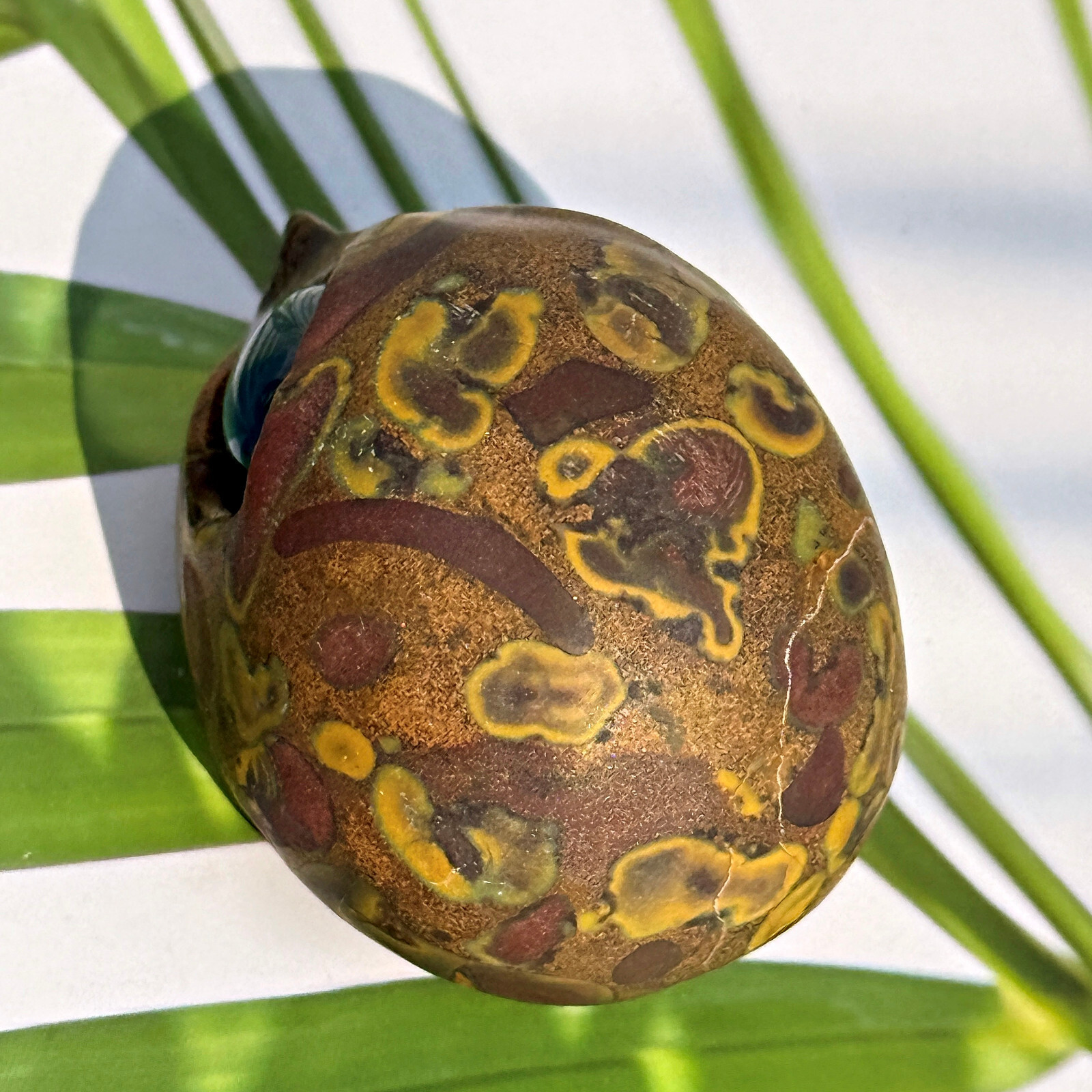 2″ Flower Jasper Alien Skull Crystal Carved Healing Gems Gothic Skull Figurine