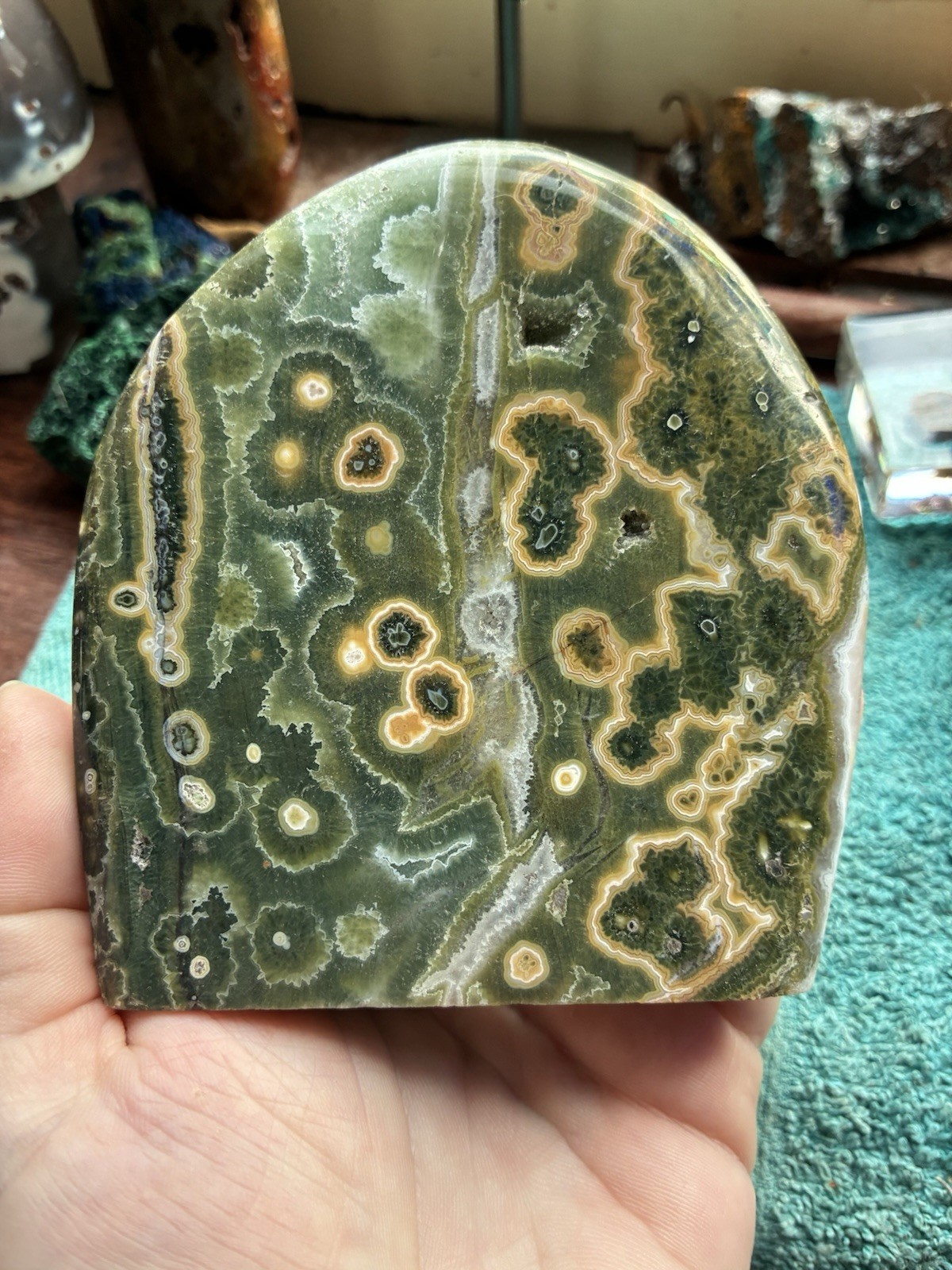 Druzy Orbicular Seventh Vein Ocean Jasper Standing Freeform