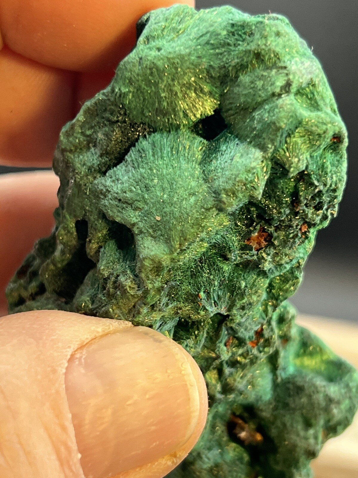 High Grade Natural Velvety Deep Green Malachite from South Africa 156 Grams
