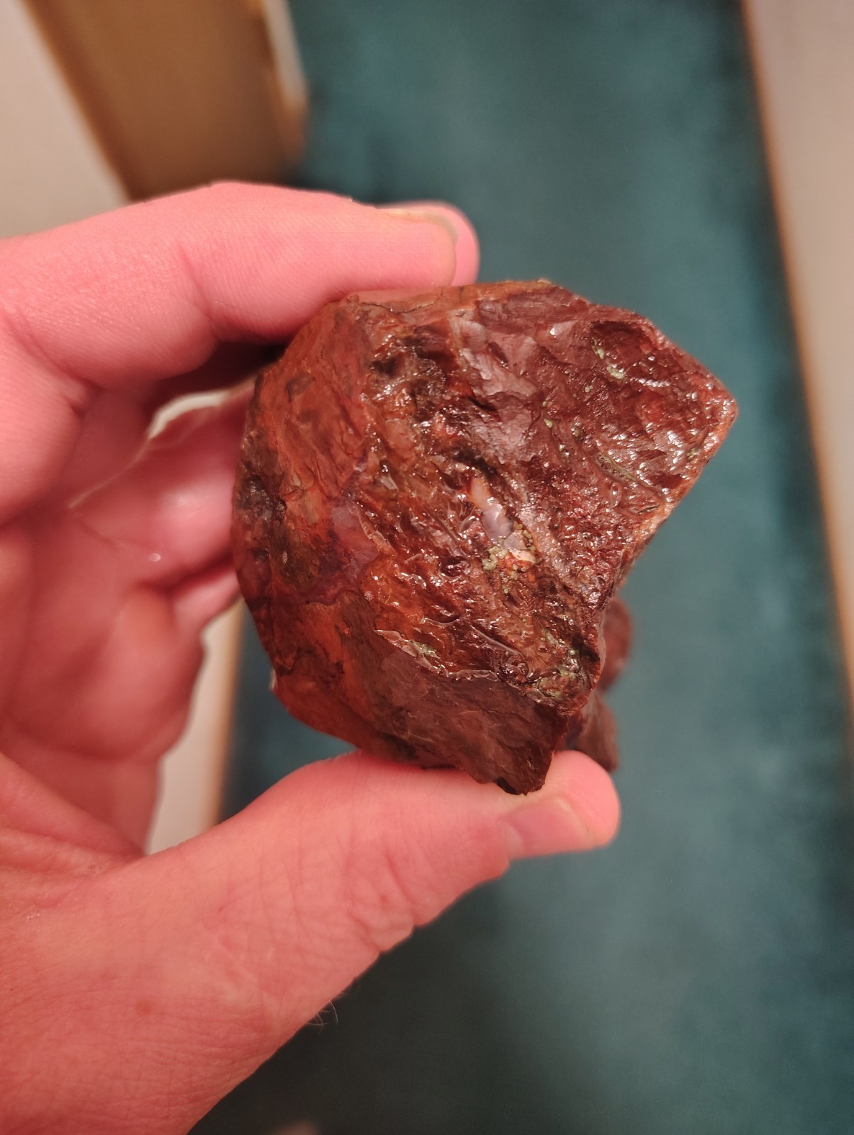 100% NATURAL Druzy Red Plume Agate/jasper/Quartz multi-color approx.6in 1lb 10oz