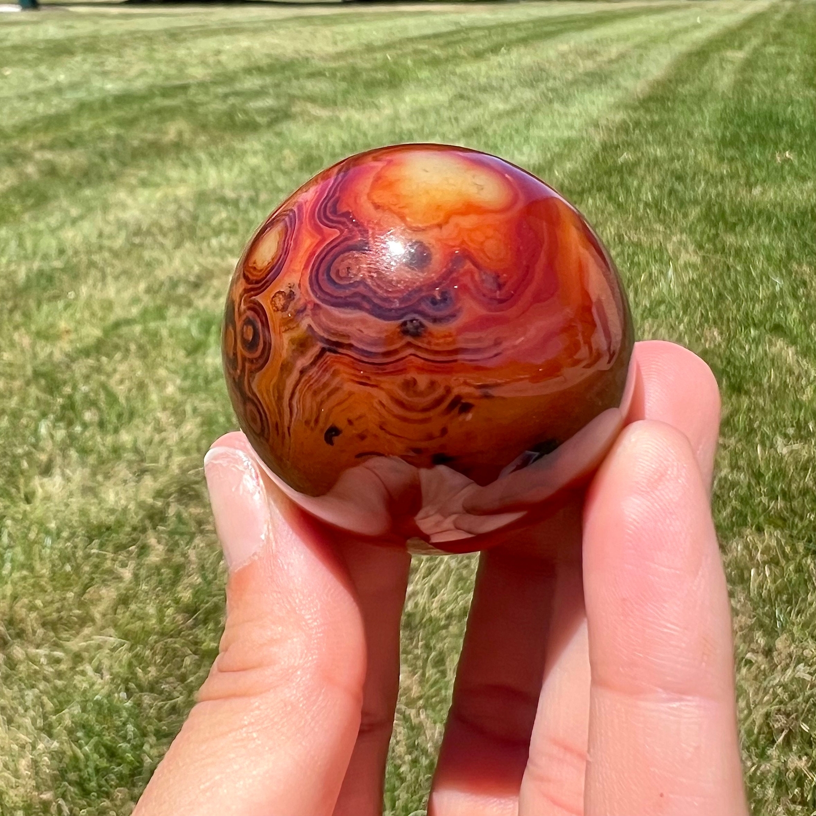 Sardonyx Sphere, Natural Sardonyx from Sri Lanka