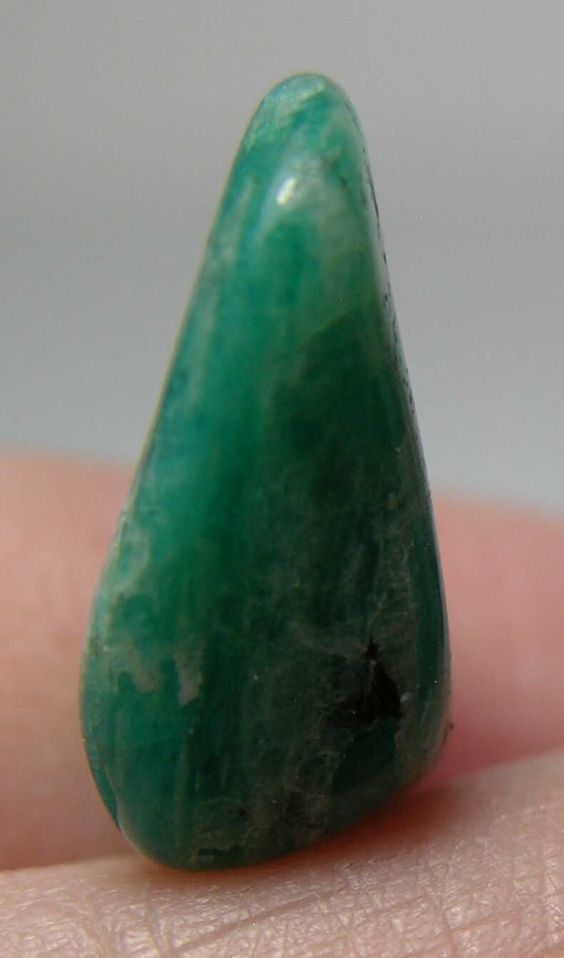 #8 Russia 9.60ct Natural Tumbled Rough Amazonite Crystal Specimen 1.90g 16.00mm