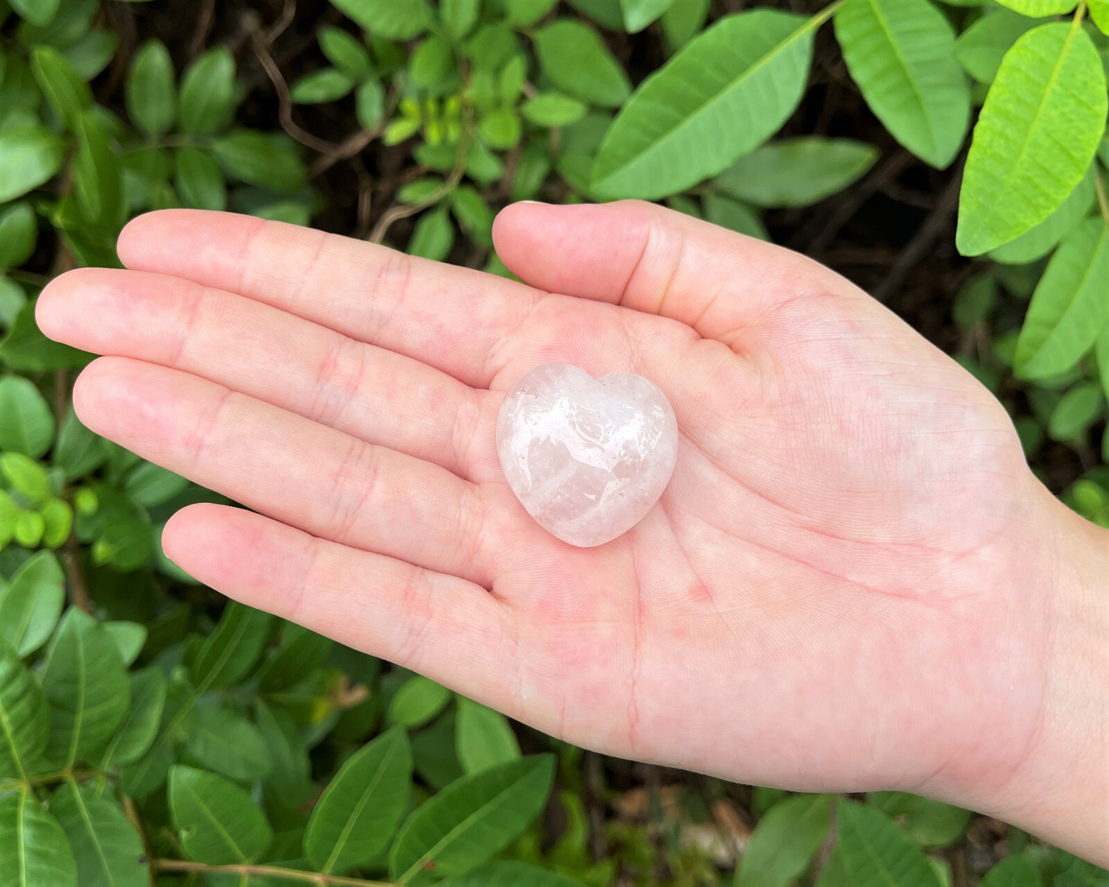 Pink Rose Quartz Heart: 1″ (Crystal Heart, Puffed, Stone Heart, Love)