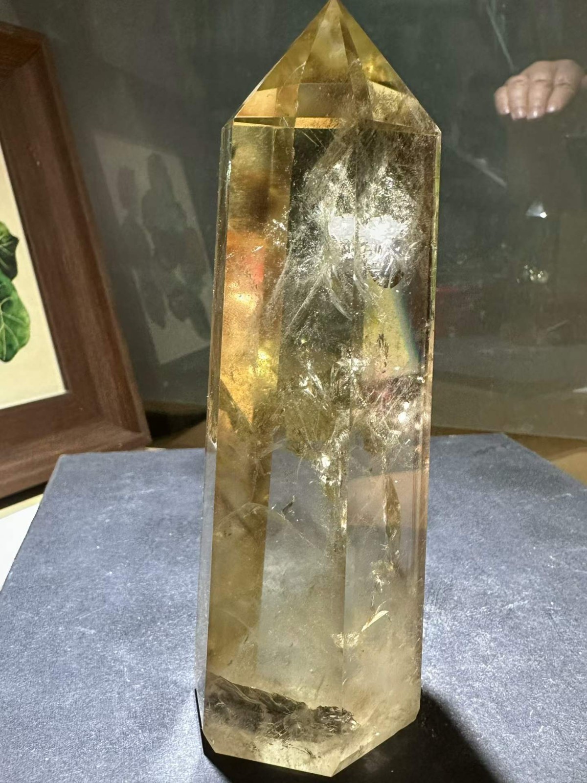 460g Natural Citrine Quartz Obelisk Energy Crystal Point Wand Reiki Decor