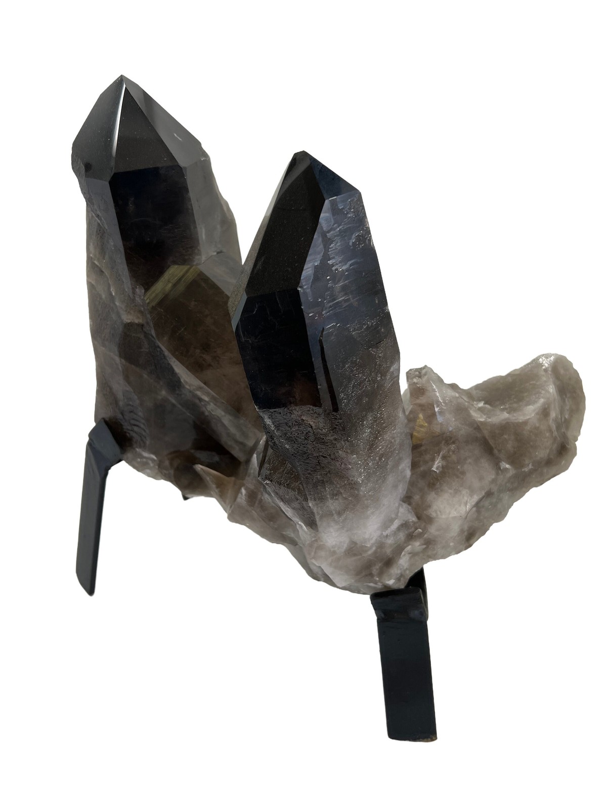 Smoky Quartz on Metal Stand – No.2, Natural Smoky Quartz from Brazil