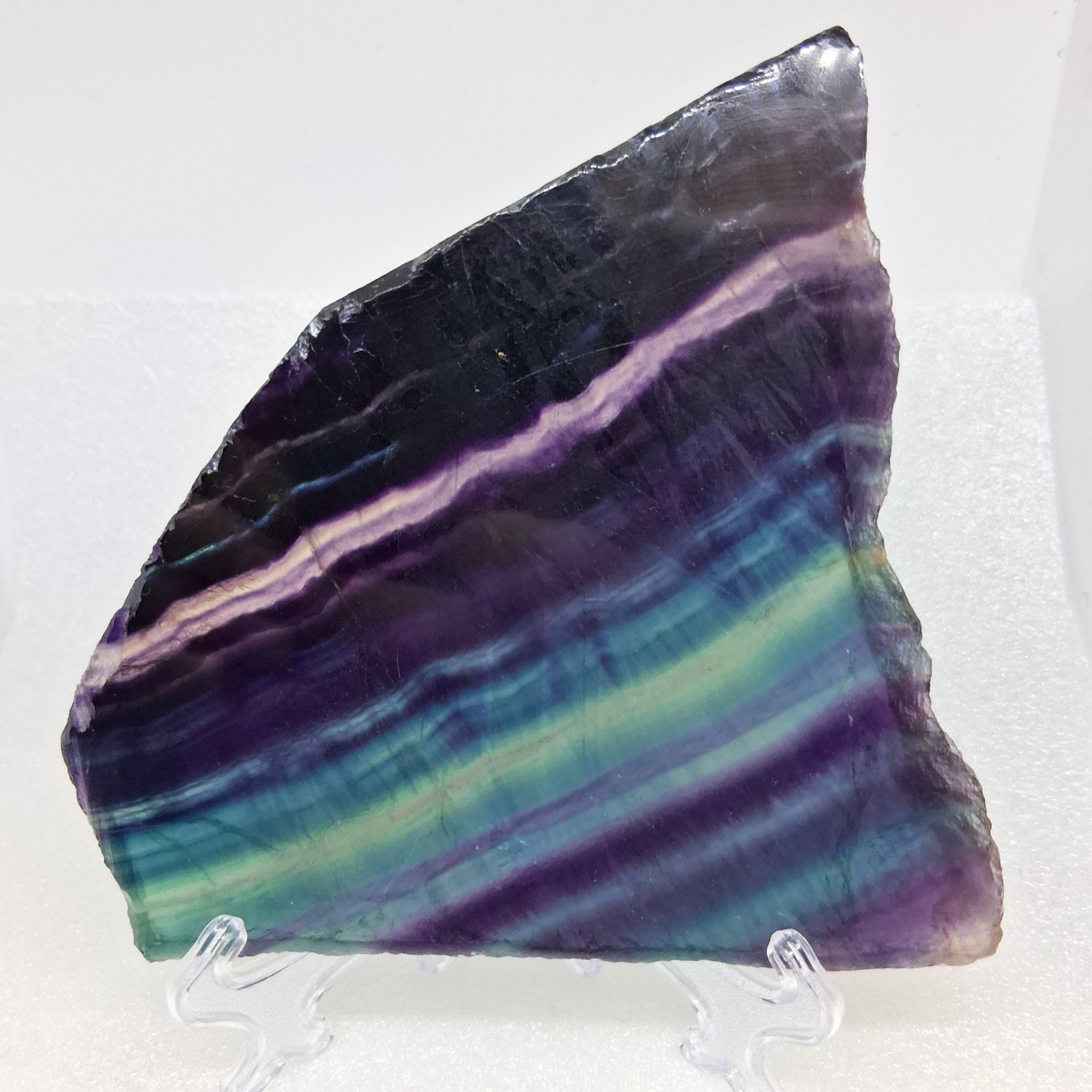 Large Purple Fluorite Crystal Slab Natural Polished Rainbow Fluorite Stone Slab