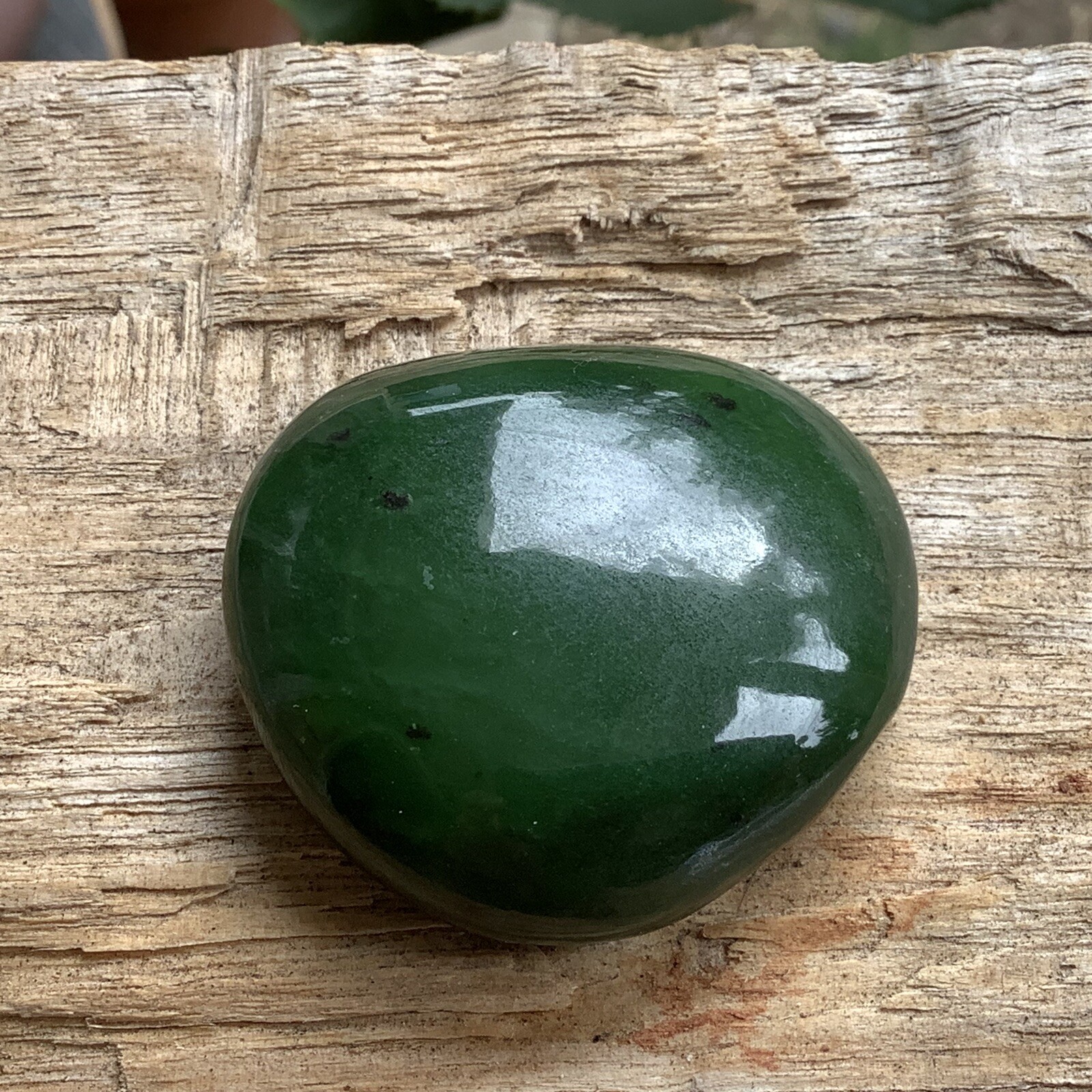 Siberian Jade Pebble Chromium Green Nephrite Jade Stone Specimen Siberia 39g