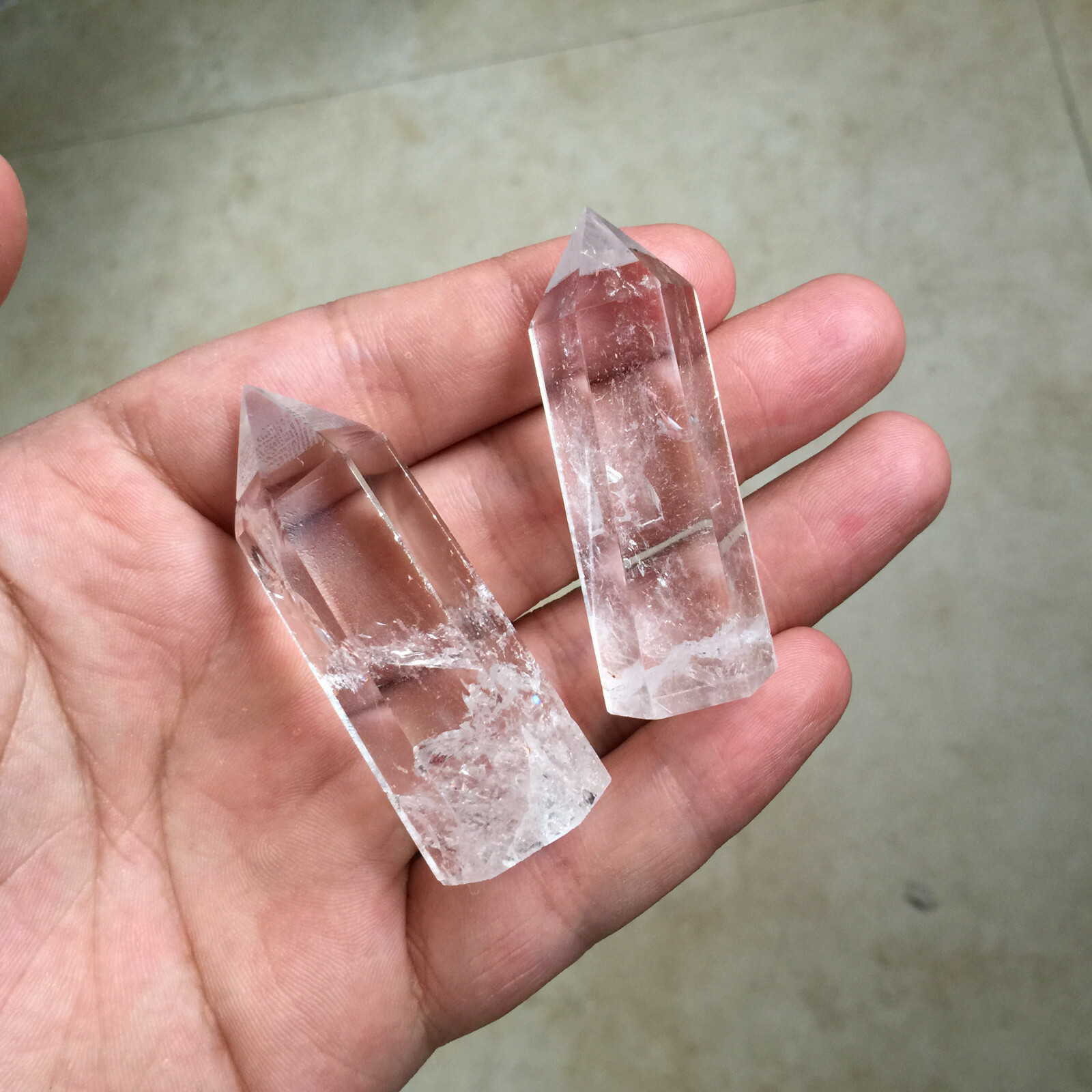 5PCS Natural clear obelisk quartz crystal point tower wand reiki healing