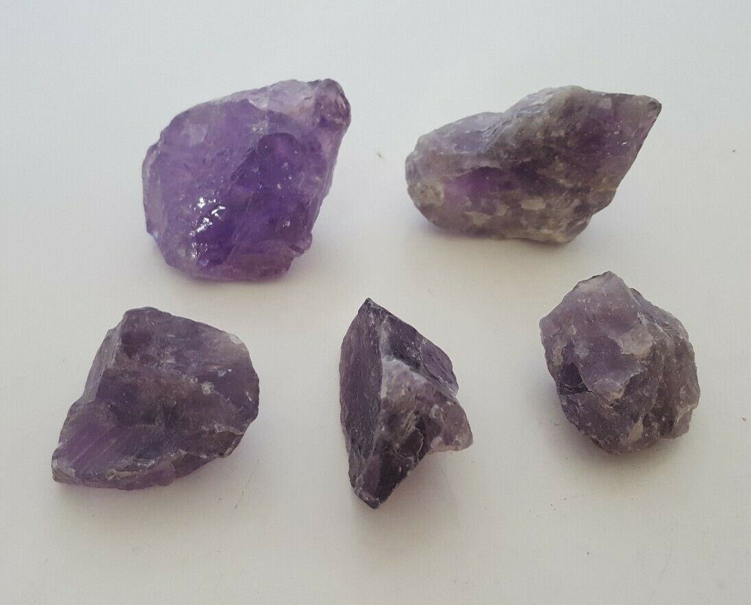 Amethyst Natural Crystals 175g from Brazil 5 Pieces Purple Reiki