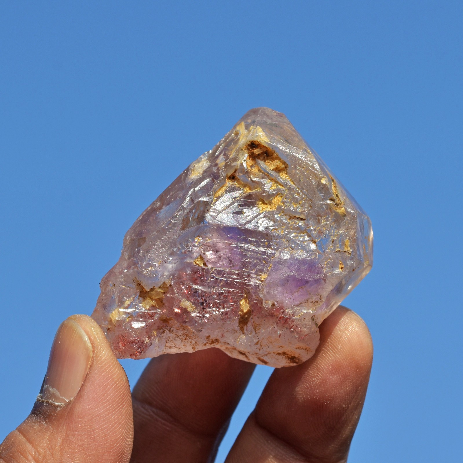 Rare Tibetan Super Seven Nirvana Ice Amethyst Smoky Quartz Fenster Crystal
