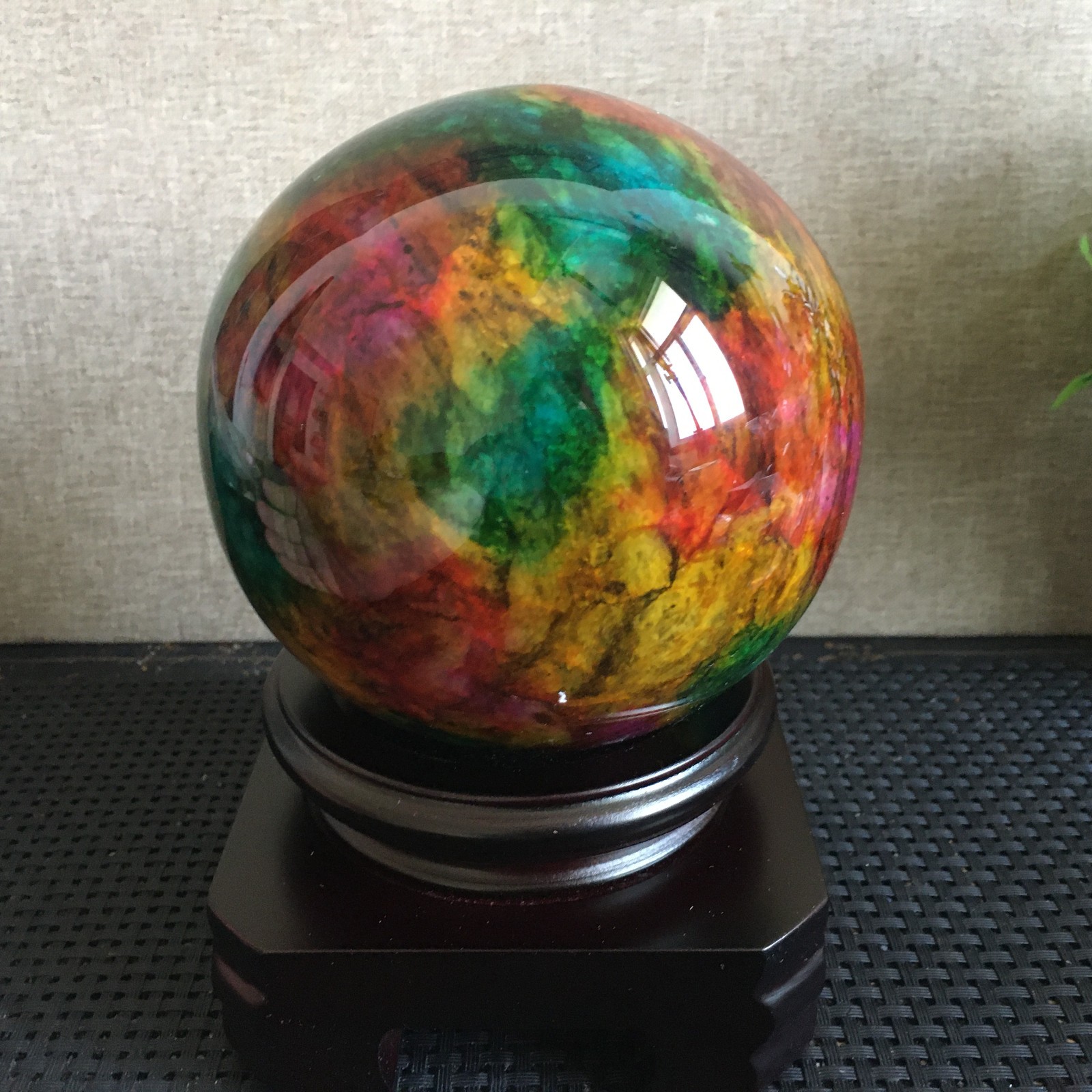 1536g “Seven Colors Jade” crystal sphere specimen -Taiwan China B04